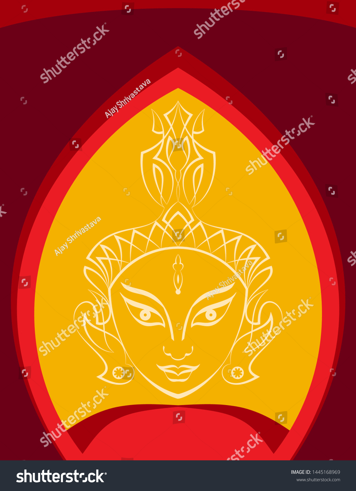 Durga Goddess Power Divine Mother Universe Stock Vector Royalty Free 1445168969 Shutterstock