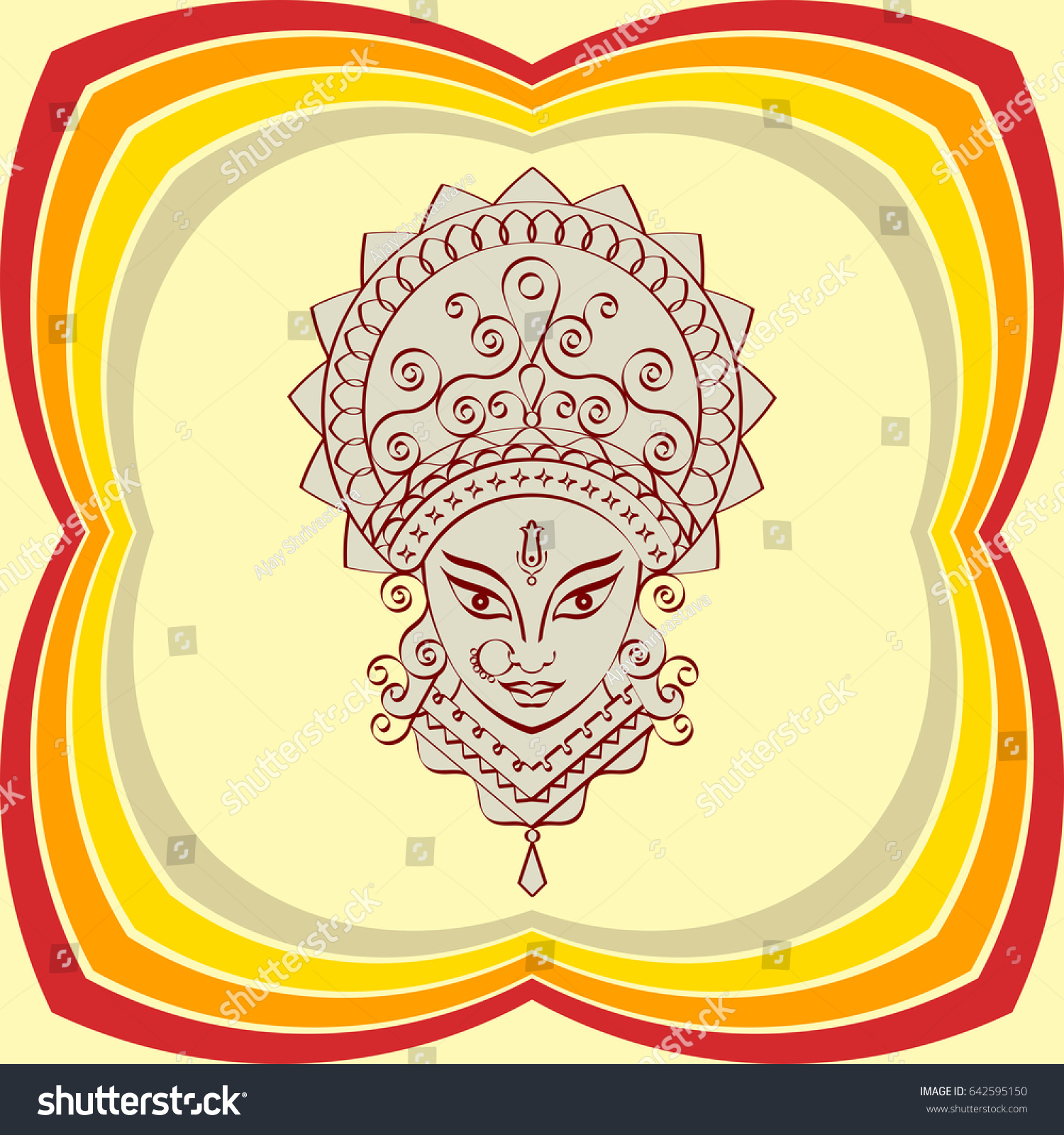 Durga Goddess Power Vector Illustration Stock Vector (royalty Free 