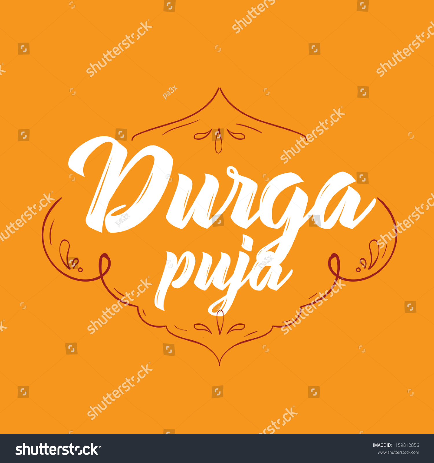 SVG of Durga puja. Festival of India. Vector typography set for banner, logo design. svg