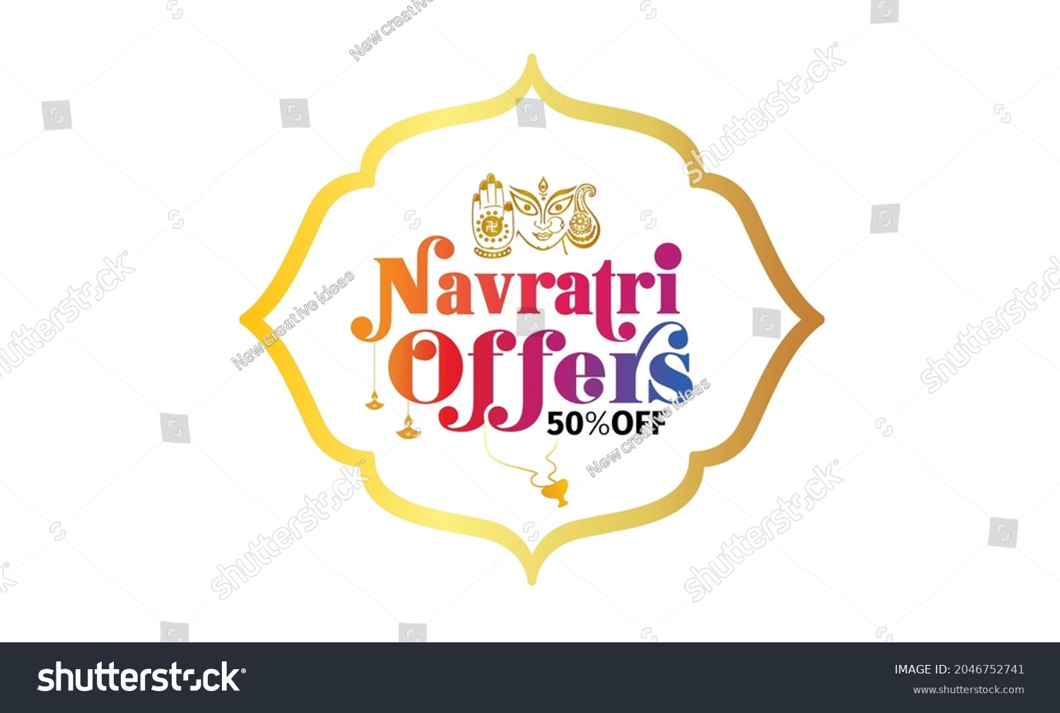SVG of Durga Puja Navratri festival sale offers banner background svg
