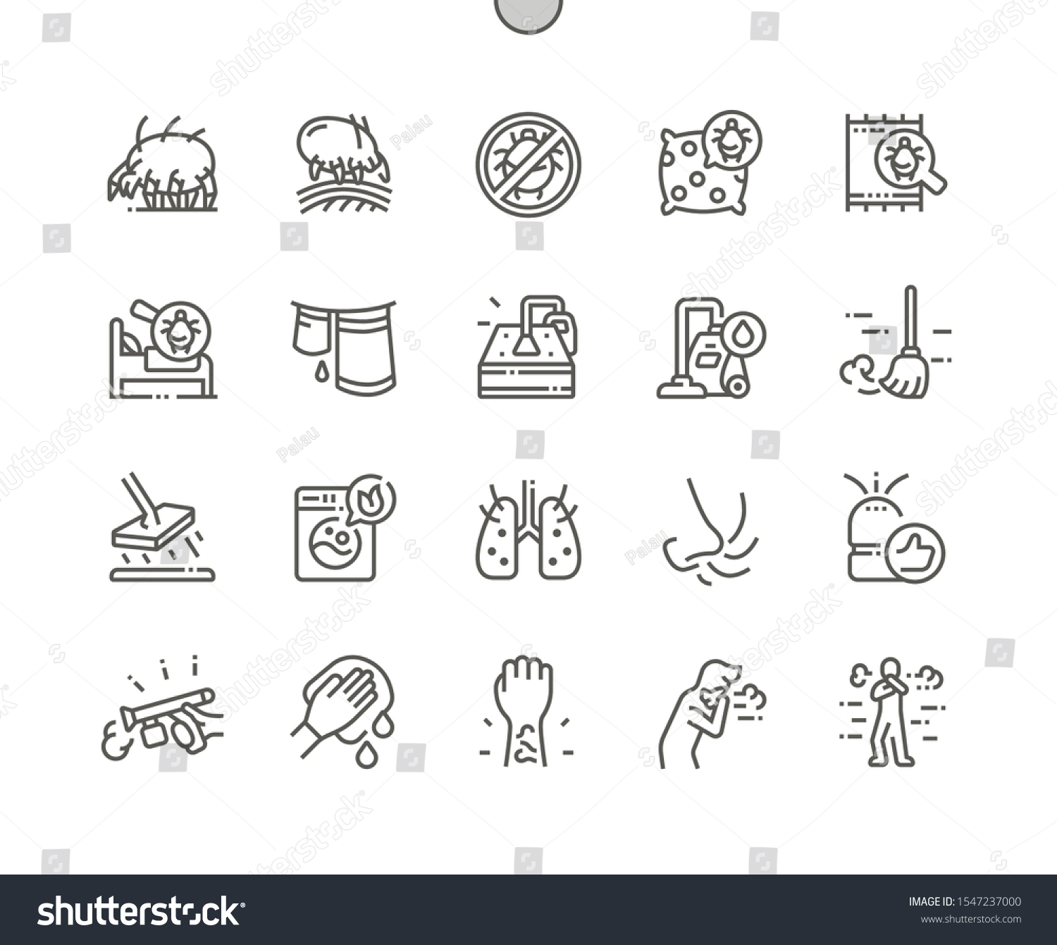 SVG of Dust mites Well-crafted Pixel Perfect Vector Thin Line Icons 30 2x Grid for Web Graphics and Apps. Simple Minimal Pictogram svg