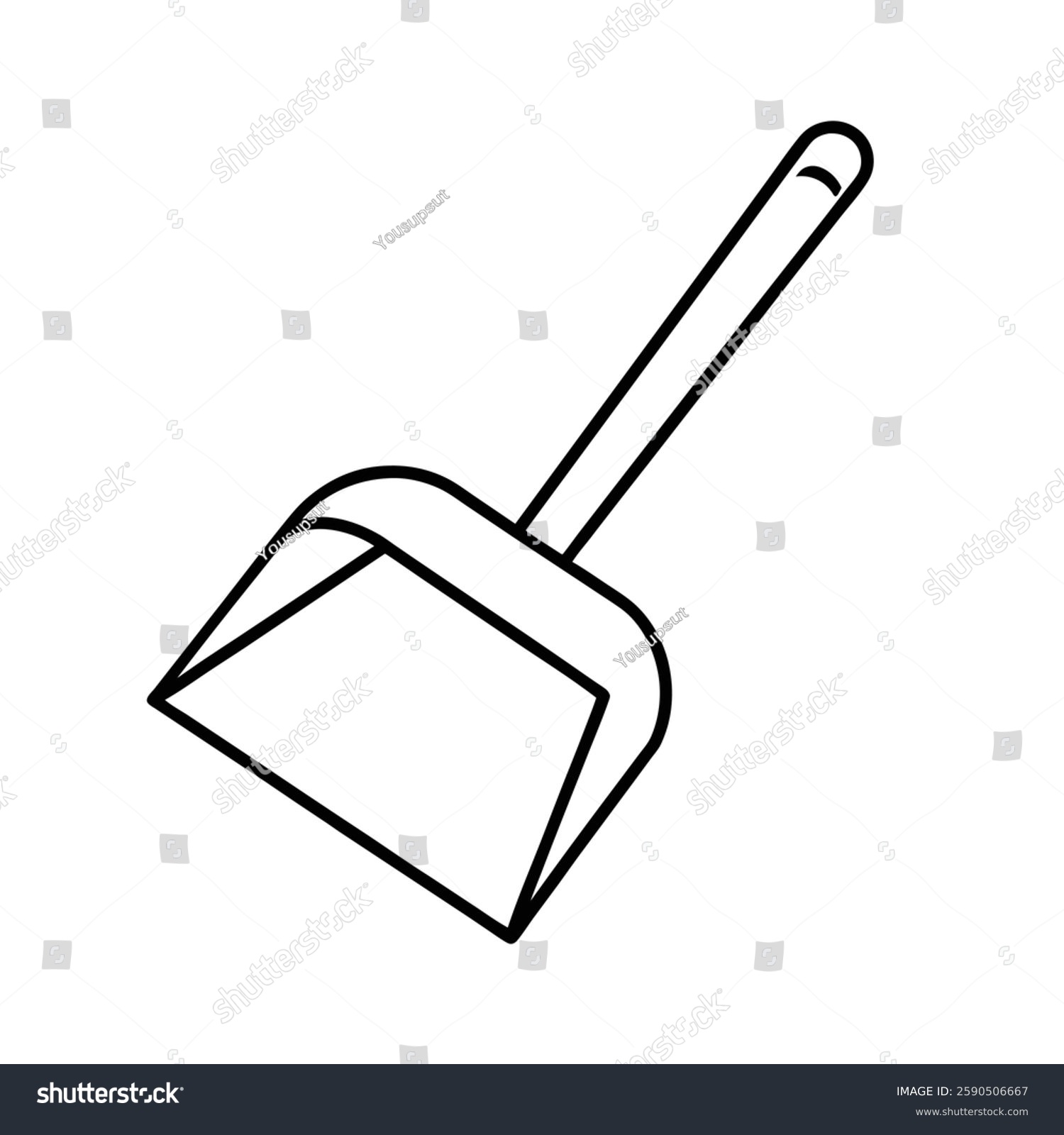 black outline dustpan cleaning tool clip art preview