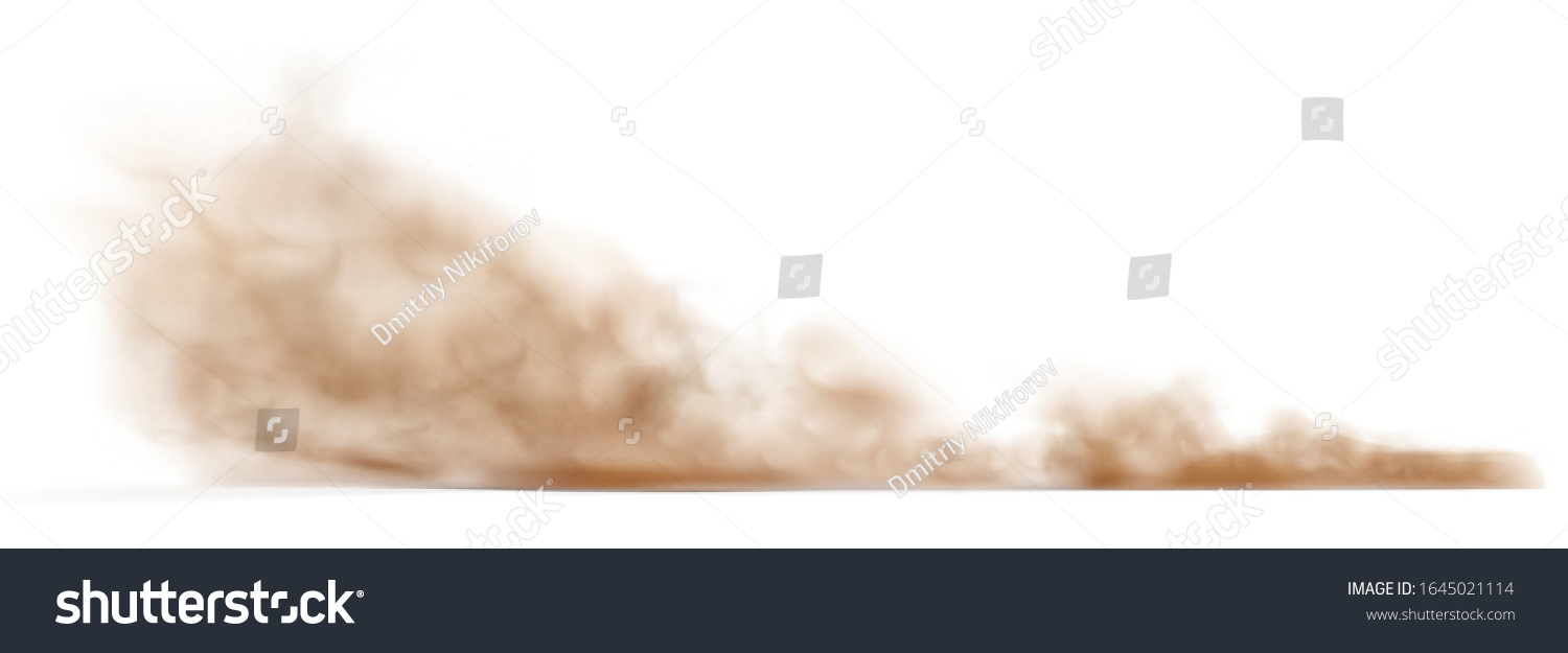 SVG of Dust sand cloud on a dusty road from a car. Scattering trail on track from fast movement. Transparent realistic vector stock illustration svg