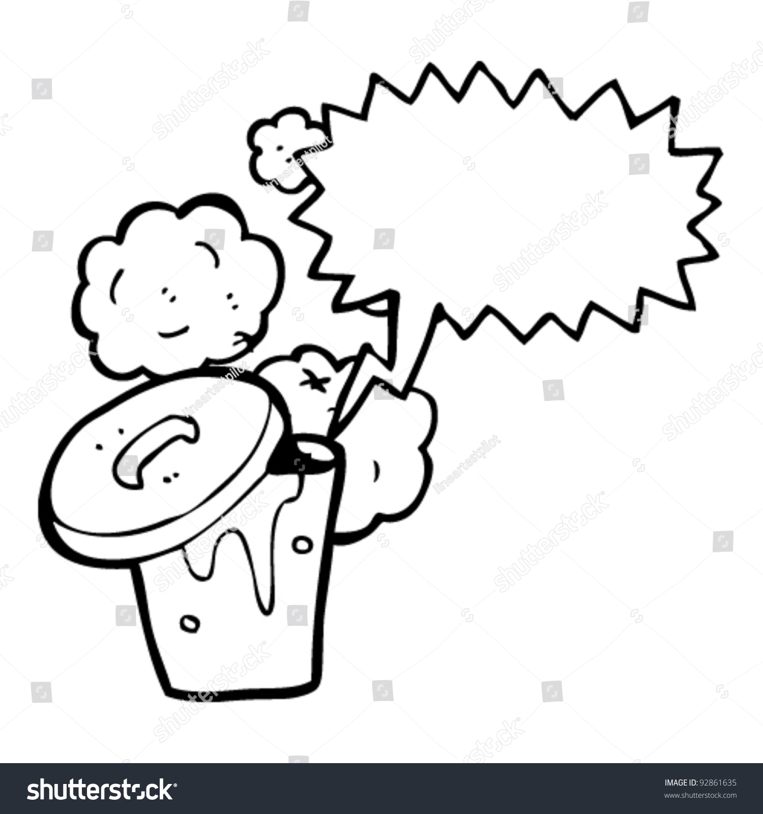 Dustbin With Speech Bubble Cartoon Stock Vector Illustration 92861635 ...