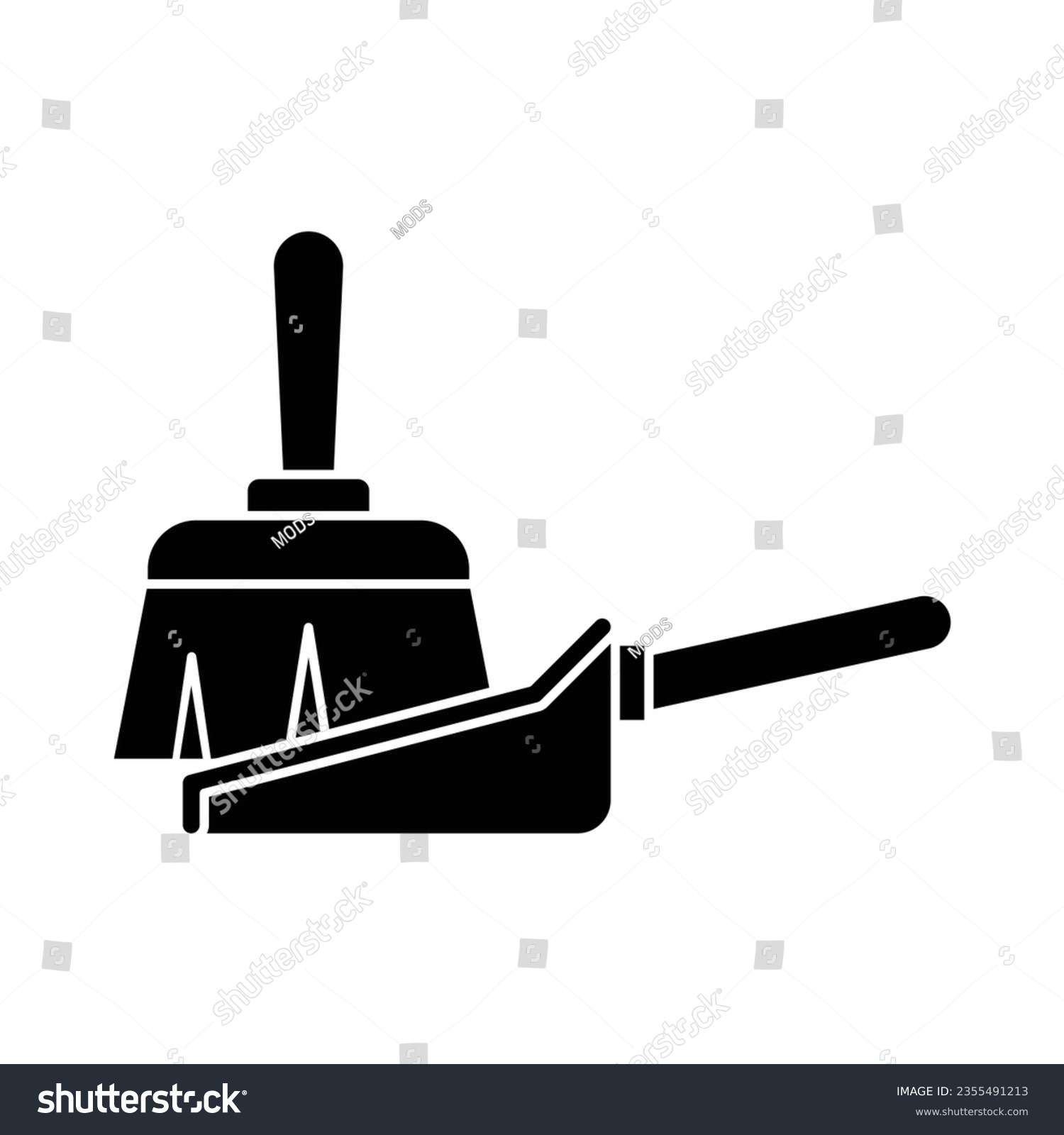 black broom and dustpan cleaning tools clip art preview