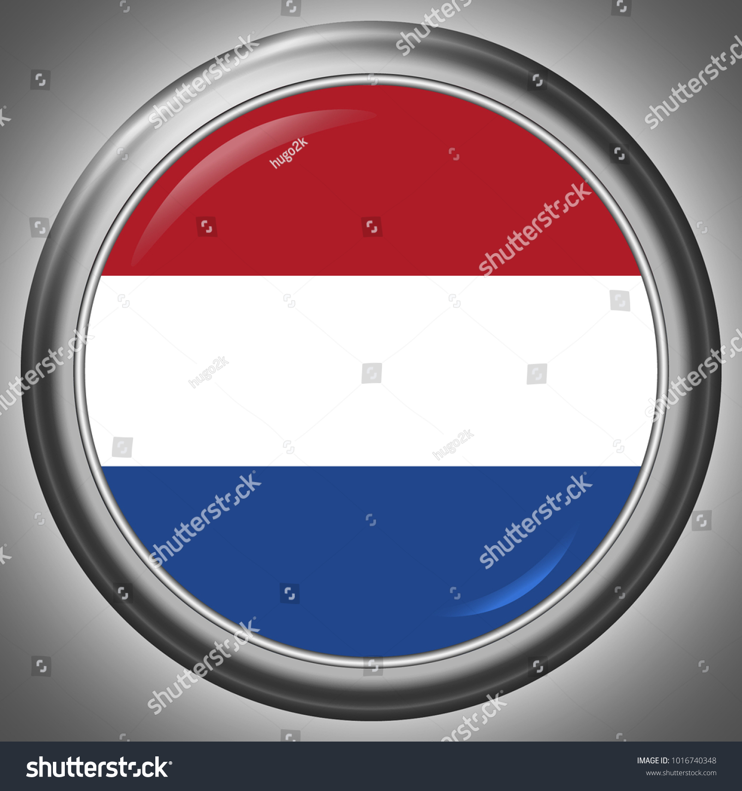 Dutch National Flag Circle Metall Frame Stock Vector (Royalty Free ...