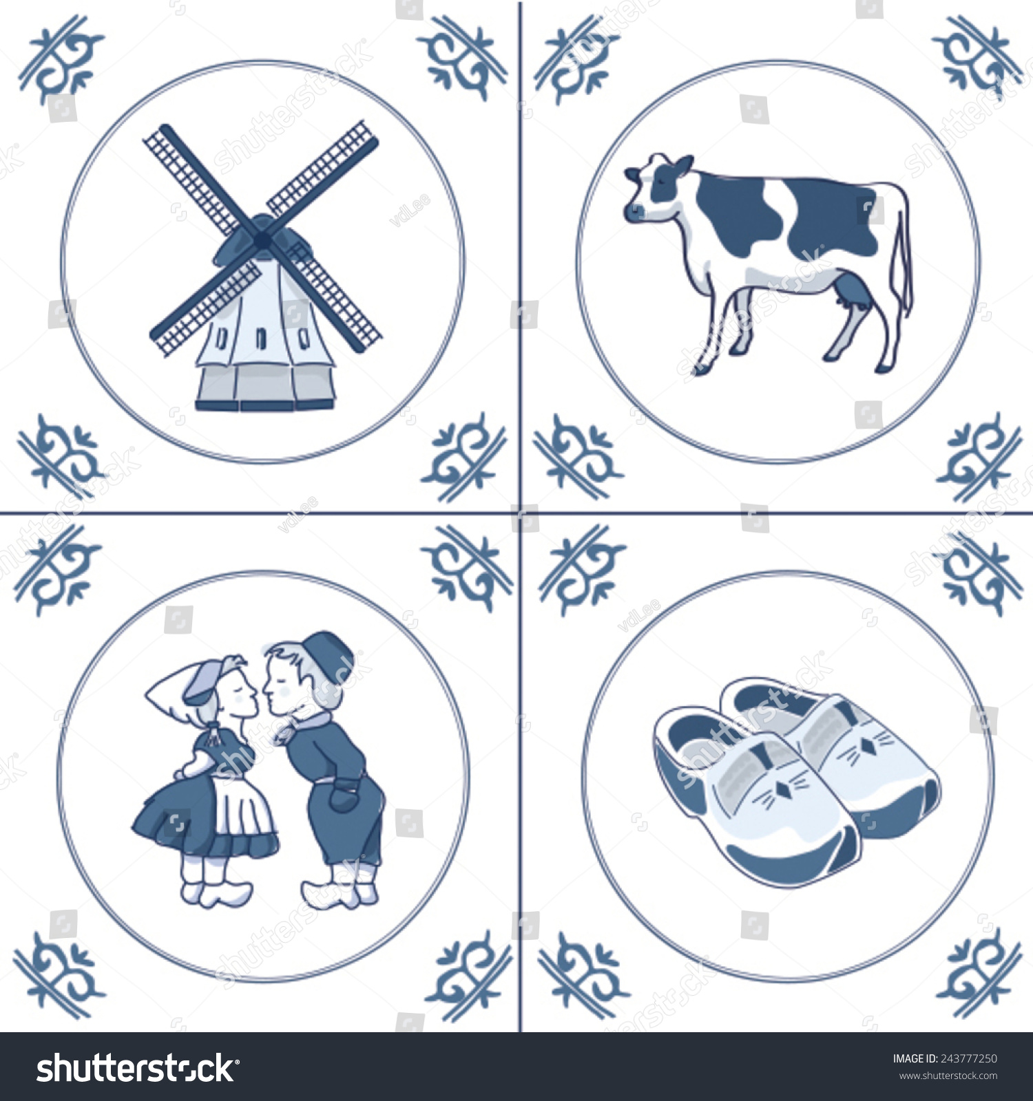 Dutch Ornaments: vector de stock (libre de regalías) 243777250 ...
