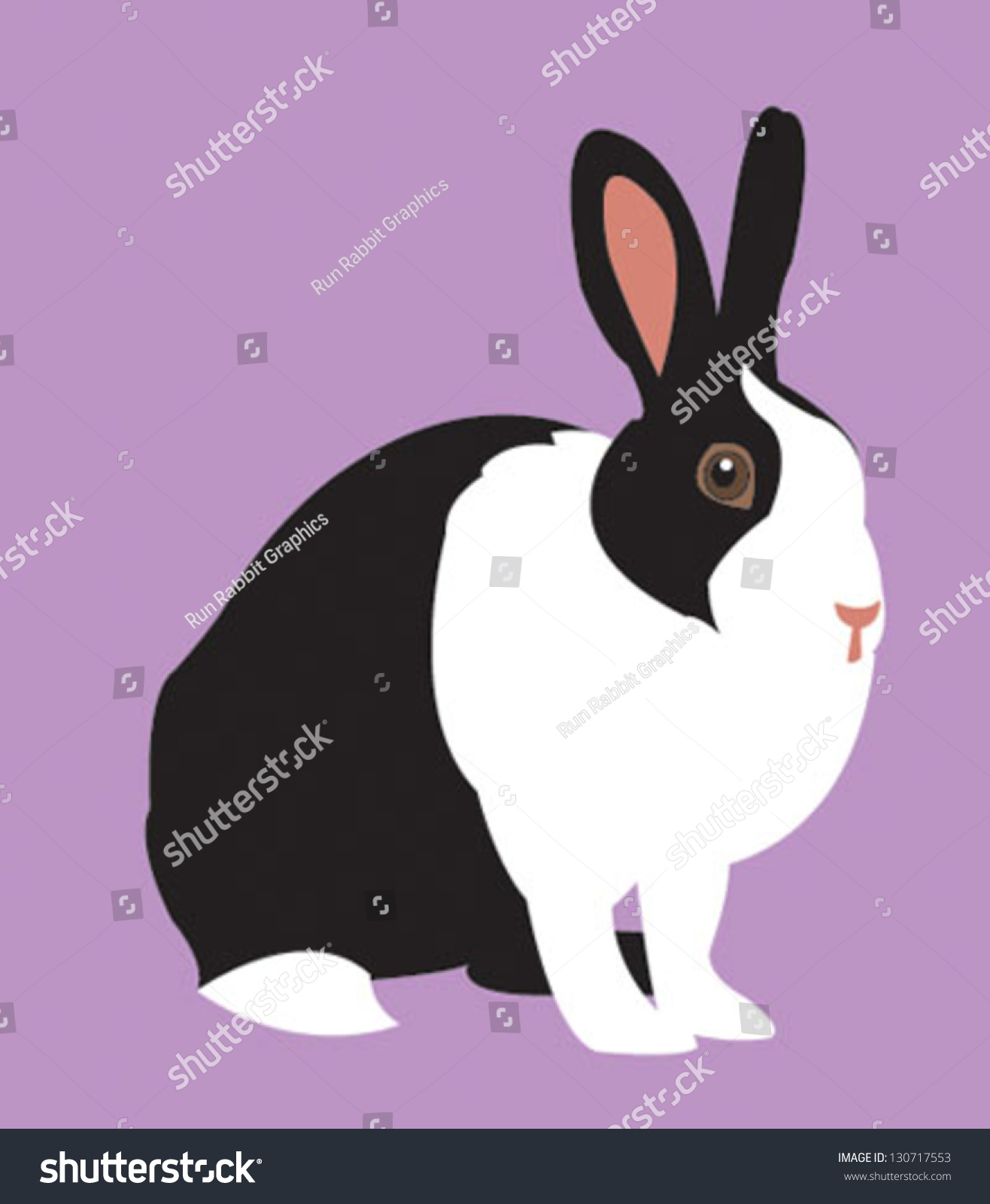Dutch Rabbit Stock Vector (Royalty Free) 130717553