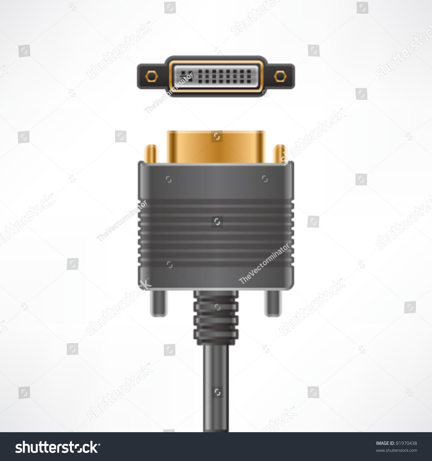 Dvii Dual Link Computer Screen Plug Stock Vector (Royalty Free) 81970438