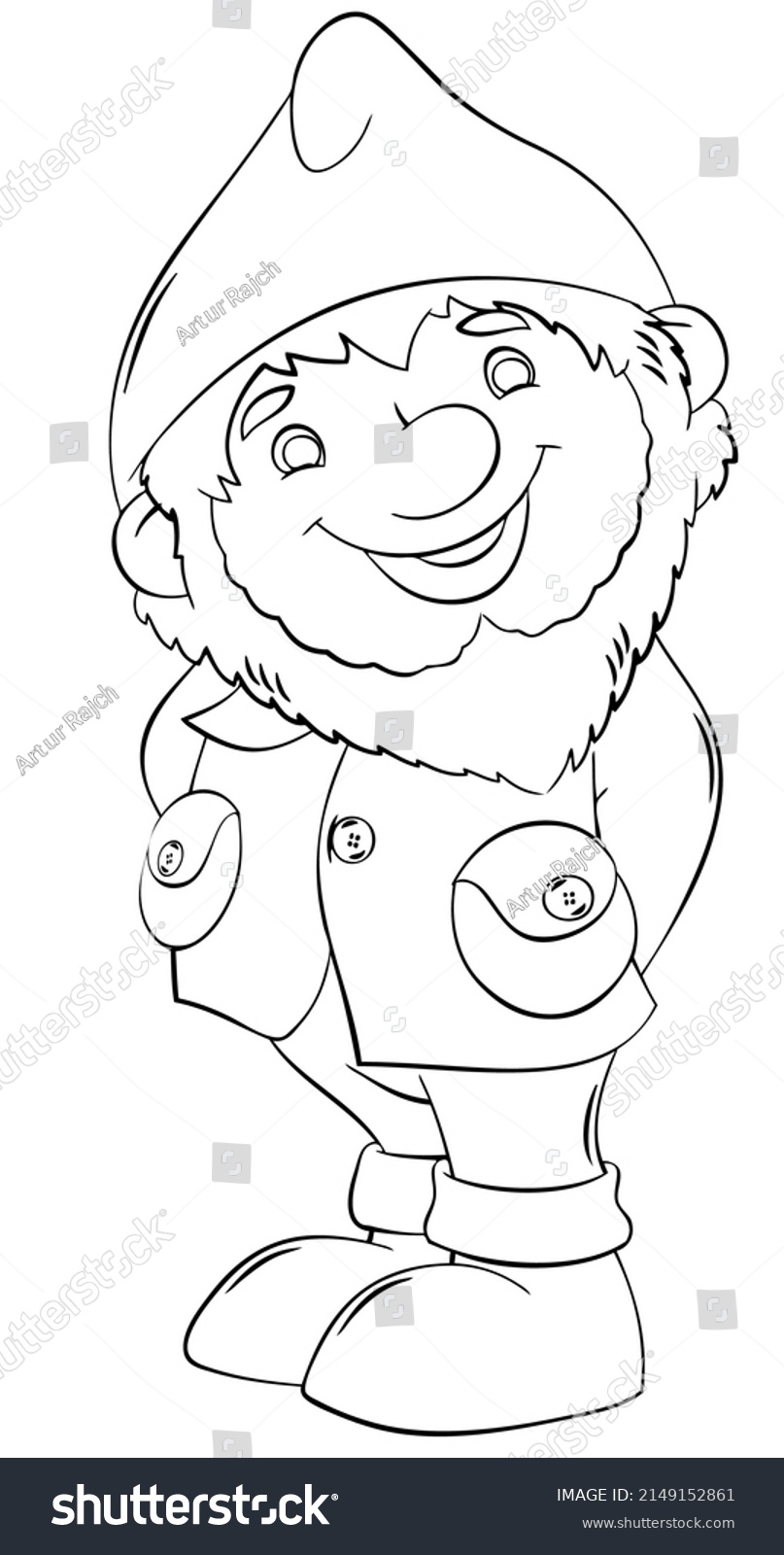 Dwarf Element Coloring Page Cartoon Style Stock Vector (Royalty Free ...