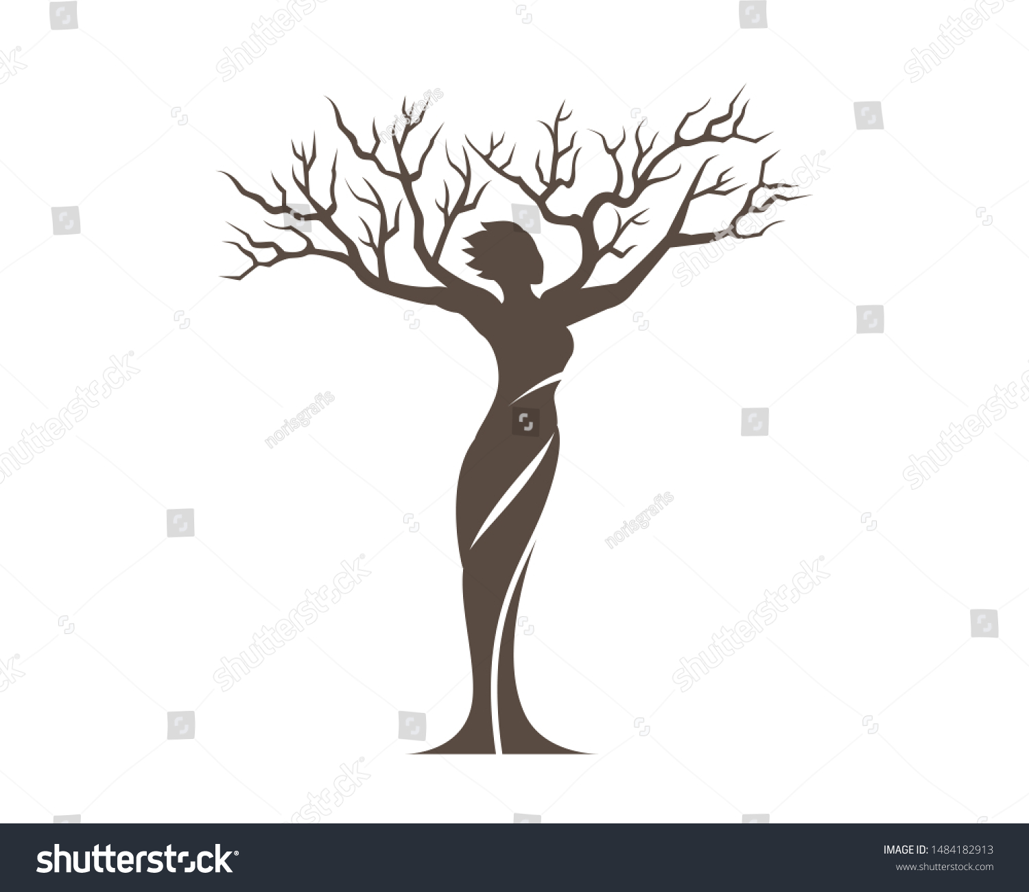 Dying Mother Nature Silhouette Vector Stock Vector (Royalty Free ...