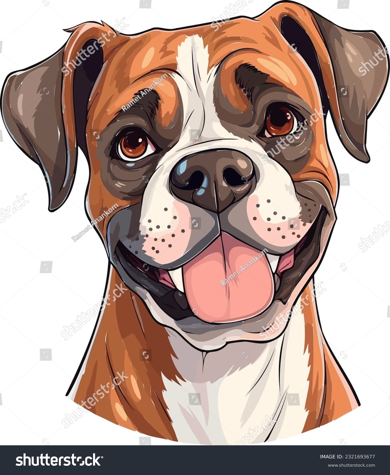 SVG of Dynamic Boxer Dog Vector Energetic Canine Appeal svg