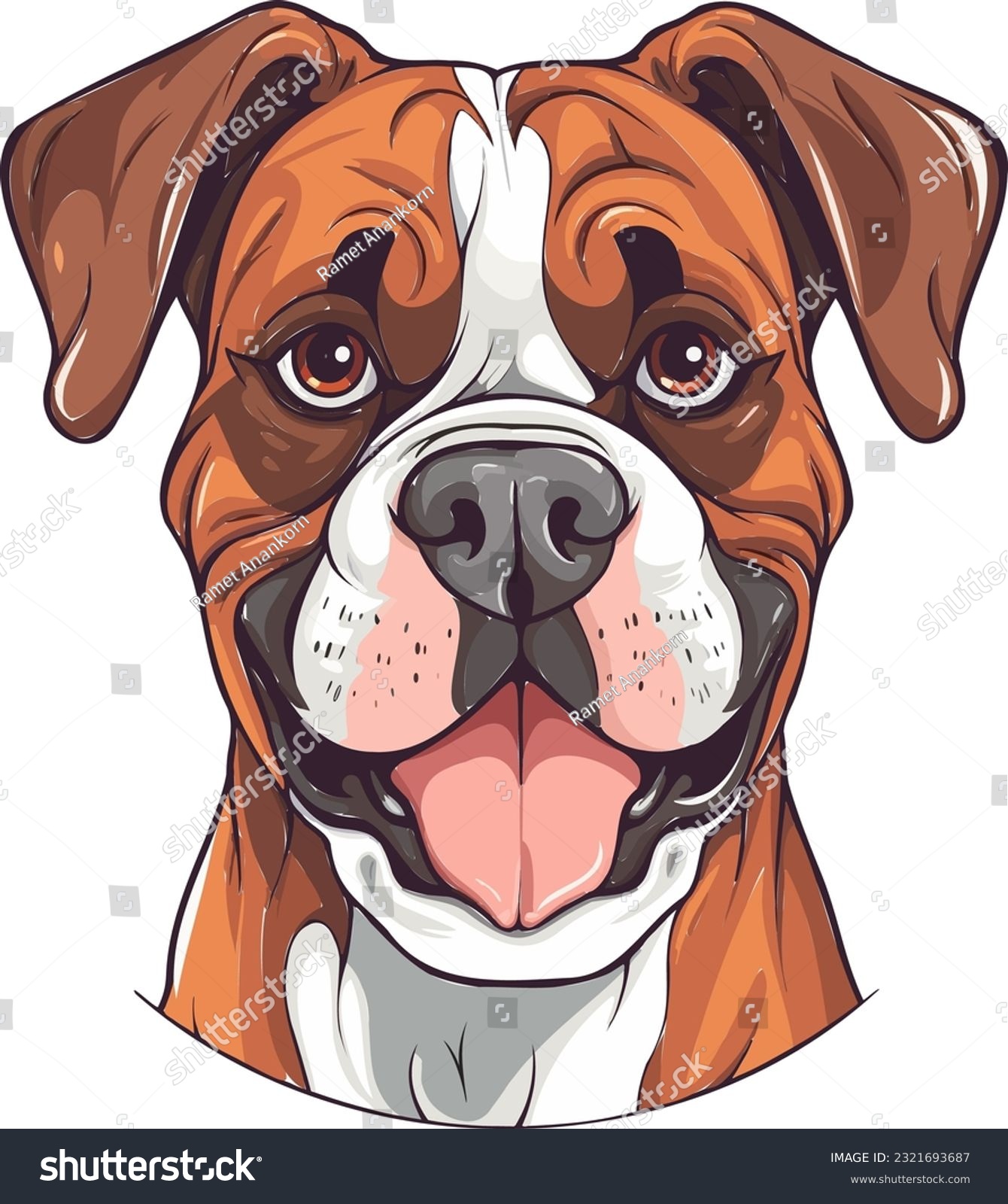 SVG of Dynamic Boxer Dog Vector Energetic Canine Appeal svg