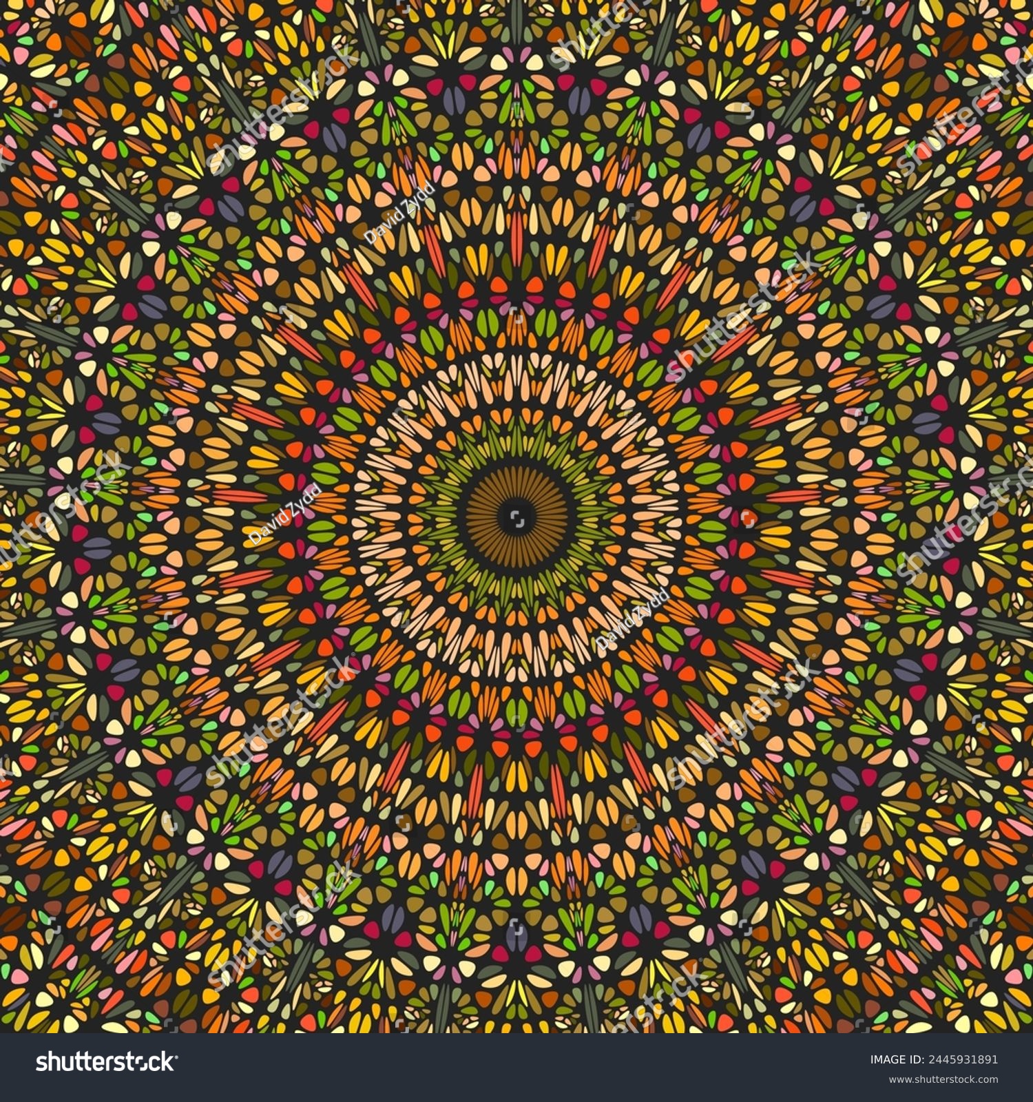 SVG of Dynamic stone ornament mandala background - circular colorful hypnotic abstract vector art svg