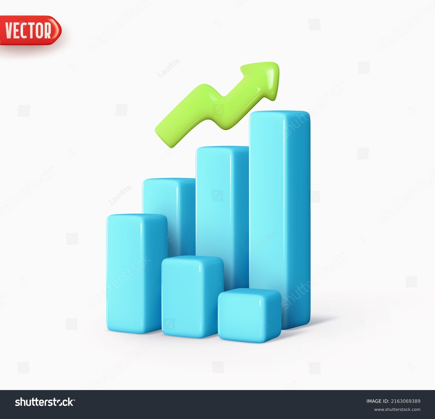 SVG of Dynamics of course online graphics. Trade arrow. Exchange price chart. Realistic 3d design. Growth and changes in value. Exchange trading. Reporting annual and quarterly profits. vector illustration svg