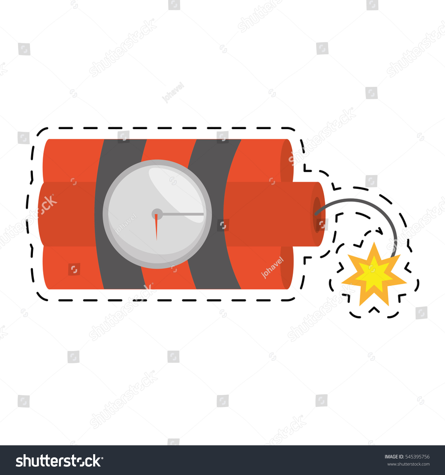 Dynamite Sticks Mining Tnt Clock Fire Stock Vector Royalty Free 545395756