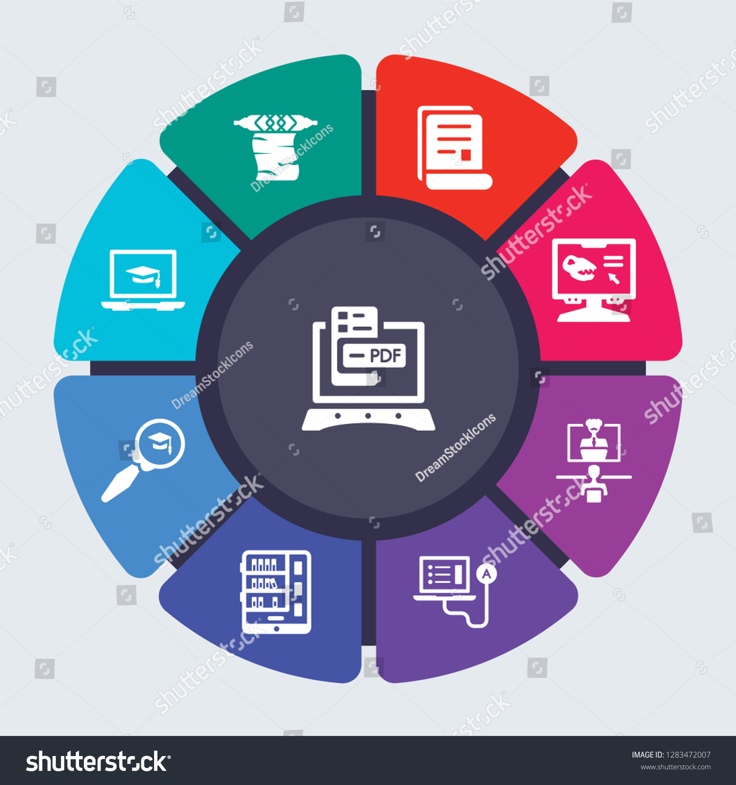 Elearning Education Vector Template Infographics Business Stock Vector Royalty Free 1283472007