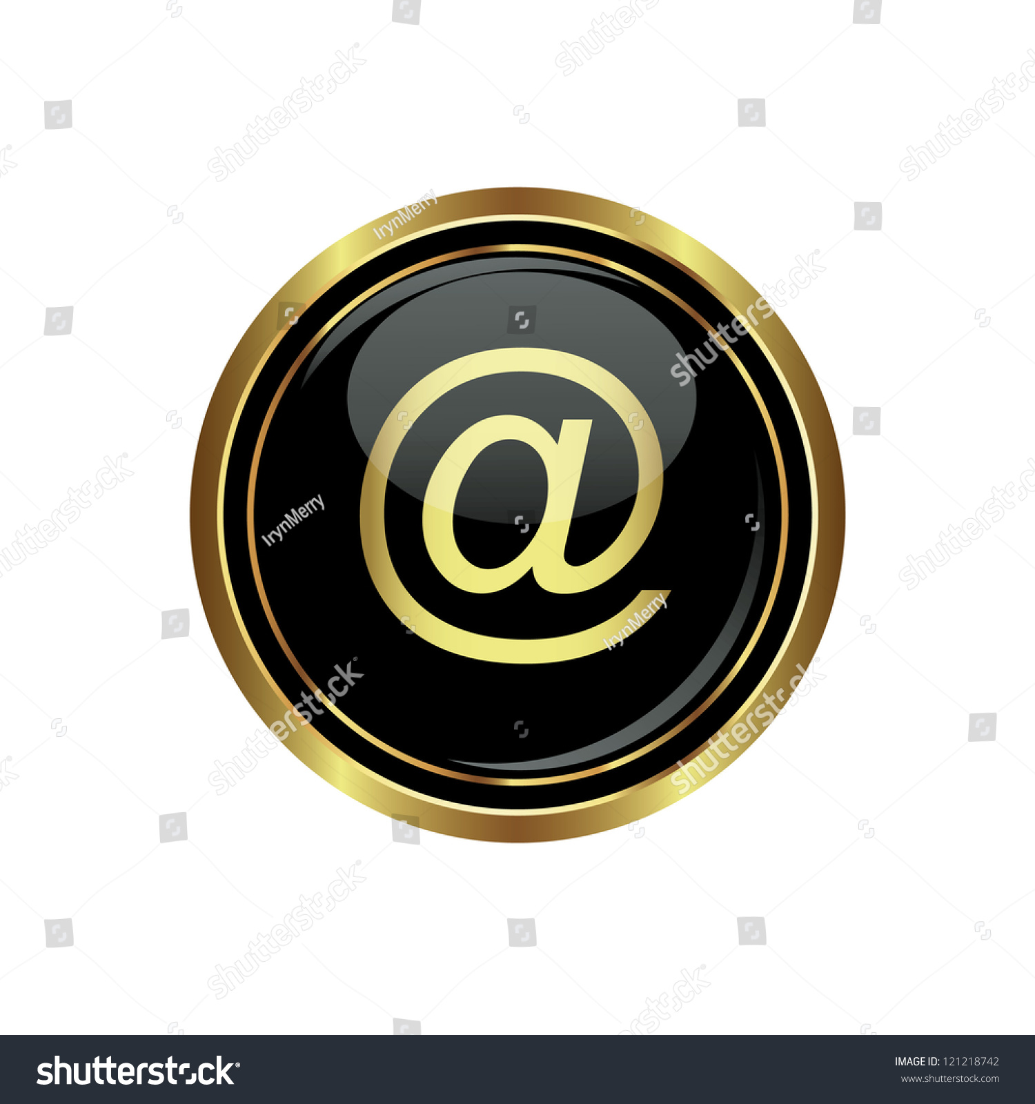 E Mail Icon On Black Gold Stock Vector 121218742 - Shutterstock