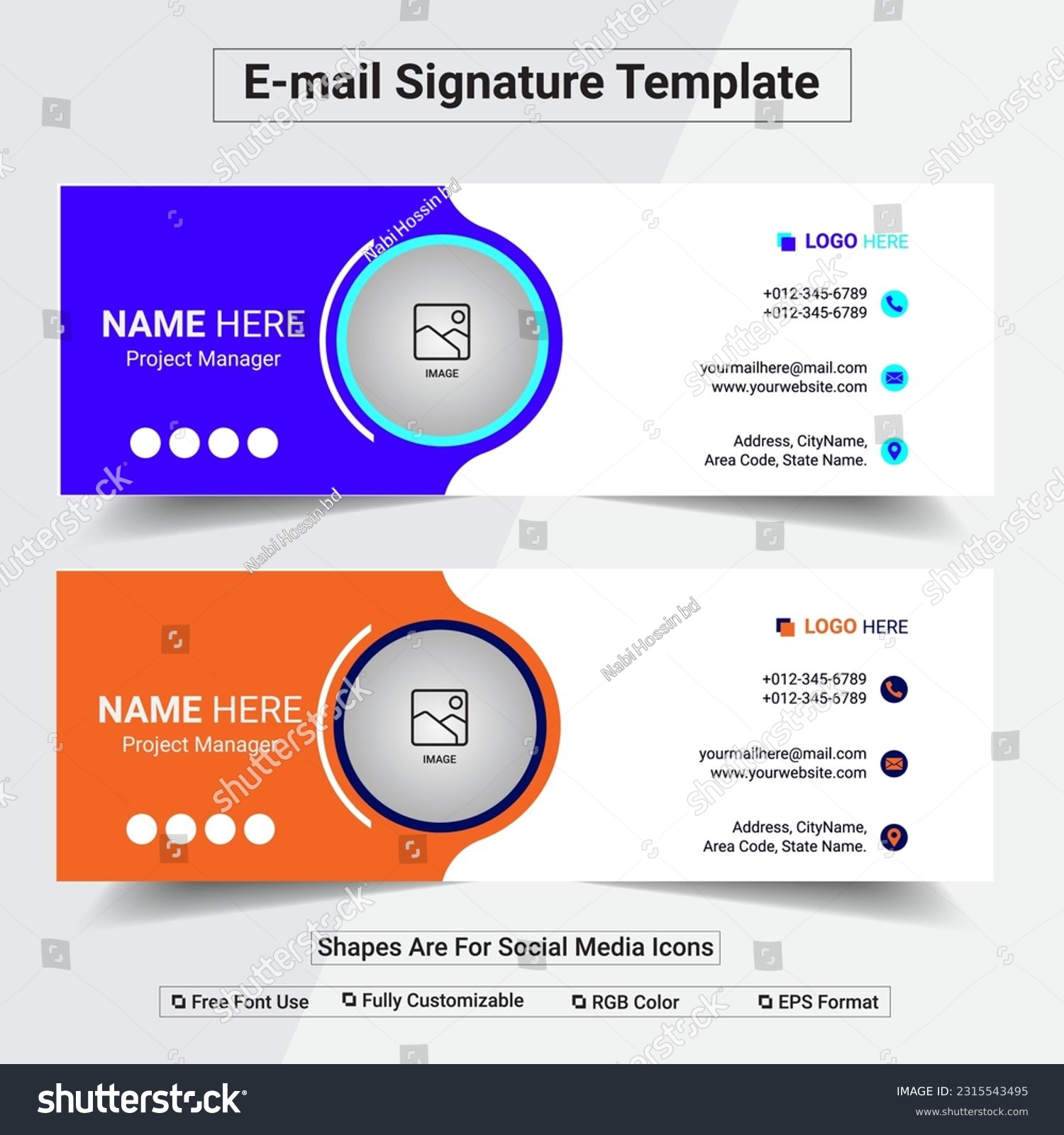 SVG of E-mail Signature Design Template.  clickable signature, html email signature, email template, signature, 	business, business email, contact, contact message, creative email, svg