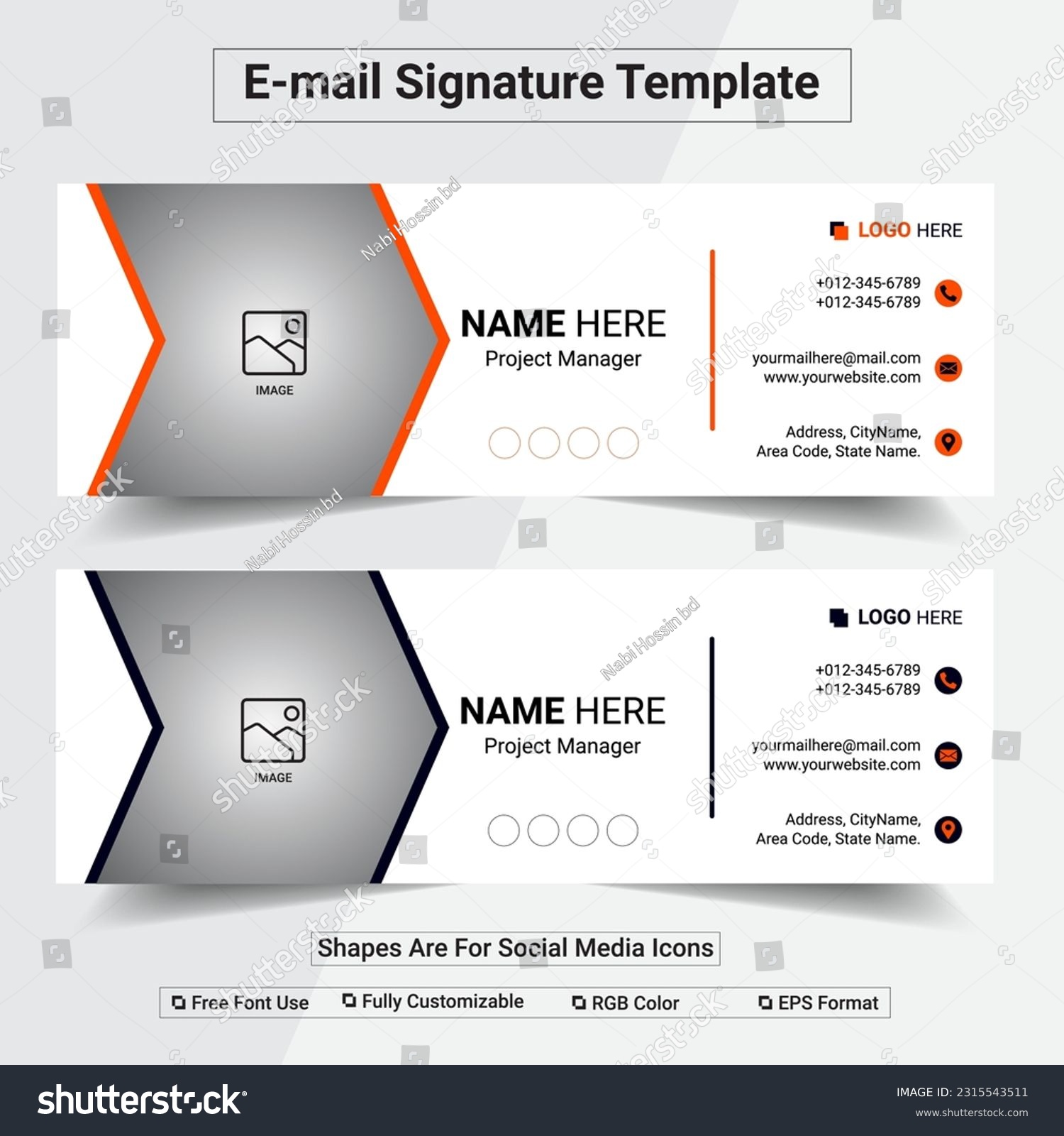 SVG of E-mail Signature Design Template.  clickable signature, html email signature, email template, signature, 	business, business email, contact, contact message, creative email, svg