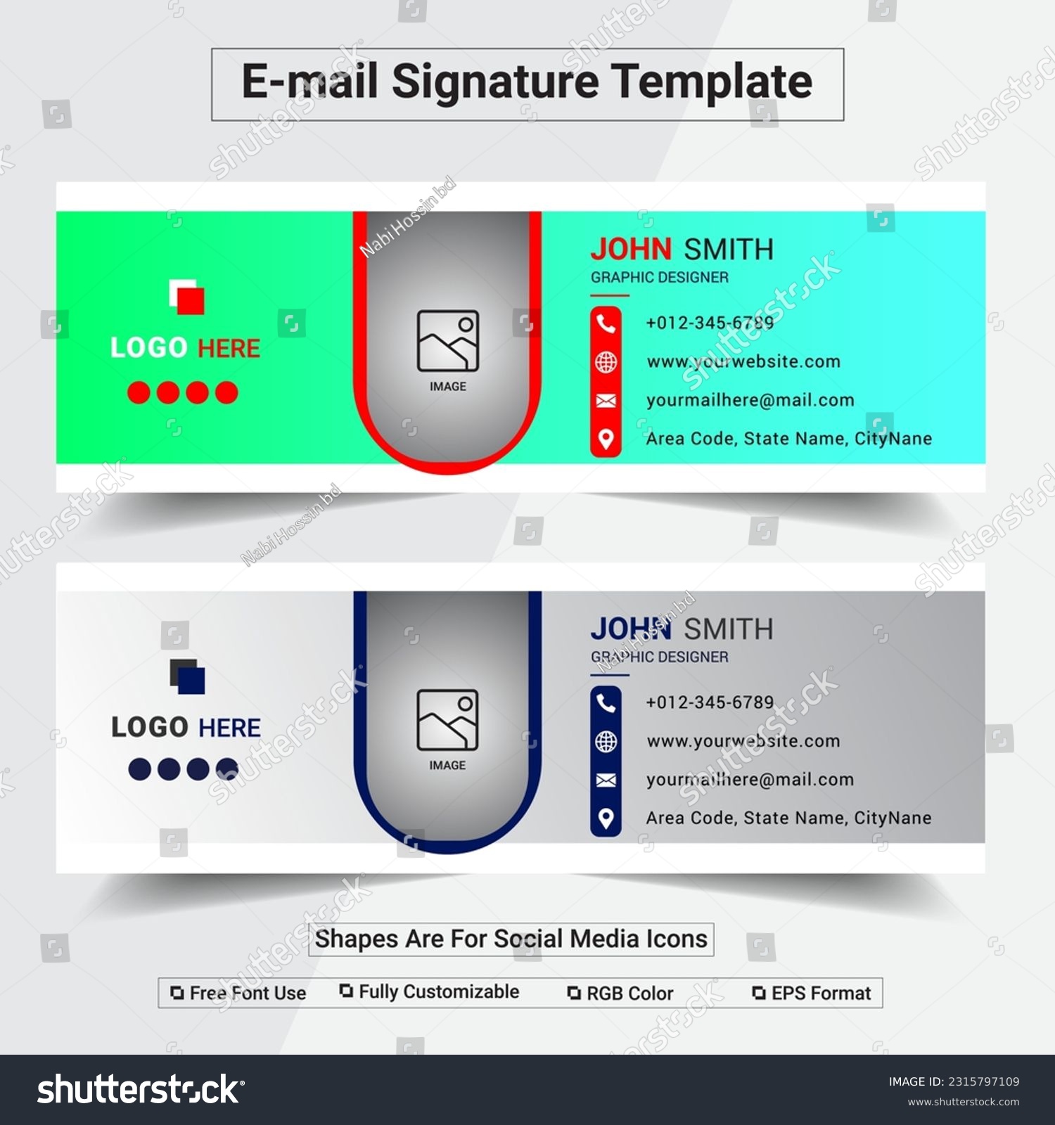 SVG of E-mail Signature Design Template.
creative email, custom email,  svg
