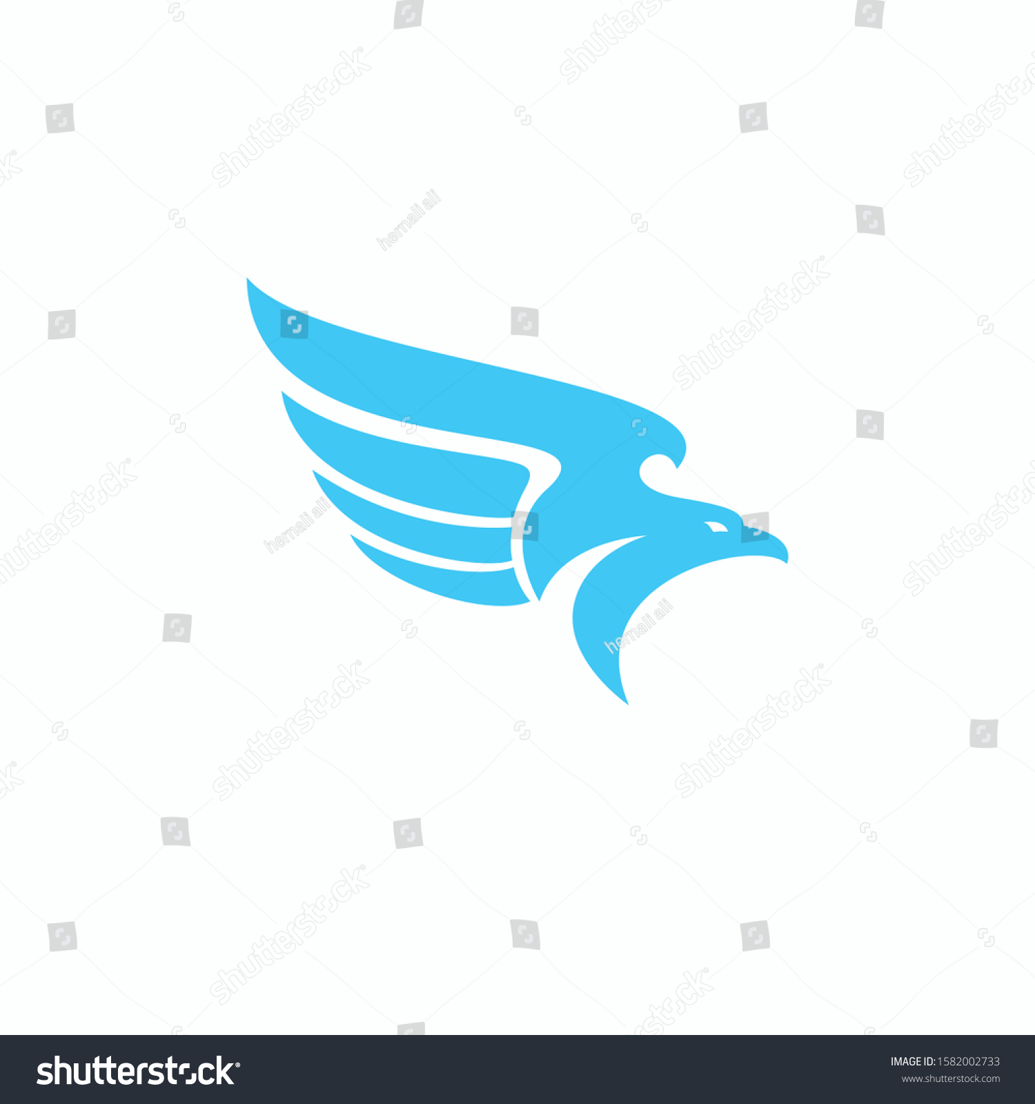 Eagle Blue Bird Logo Design Template Stock Vector (Royalty Free ...