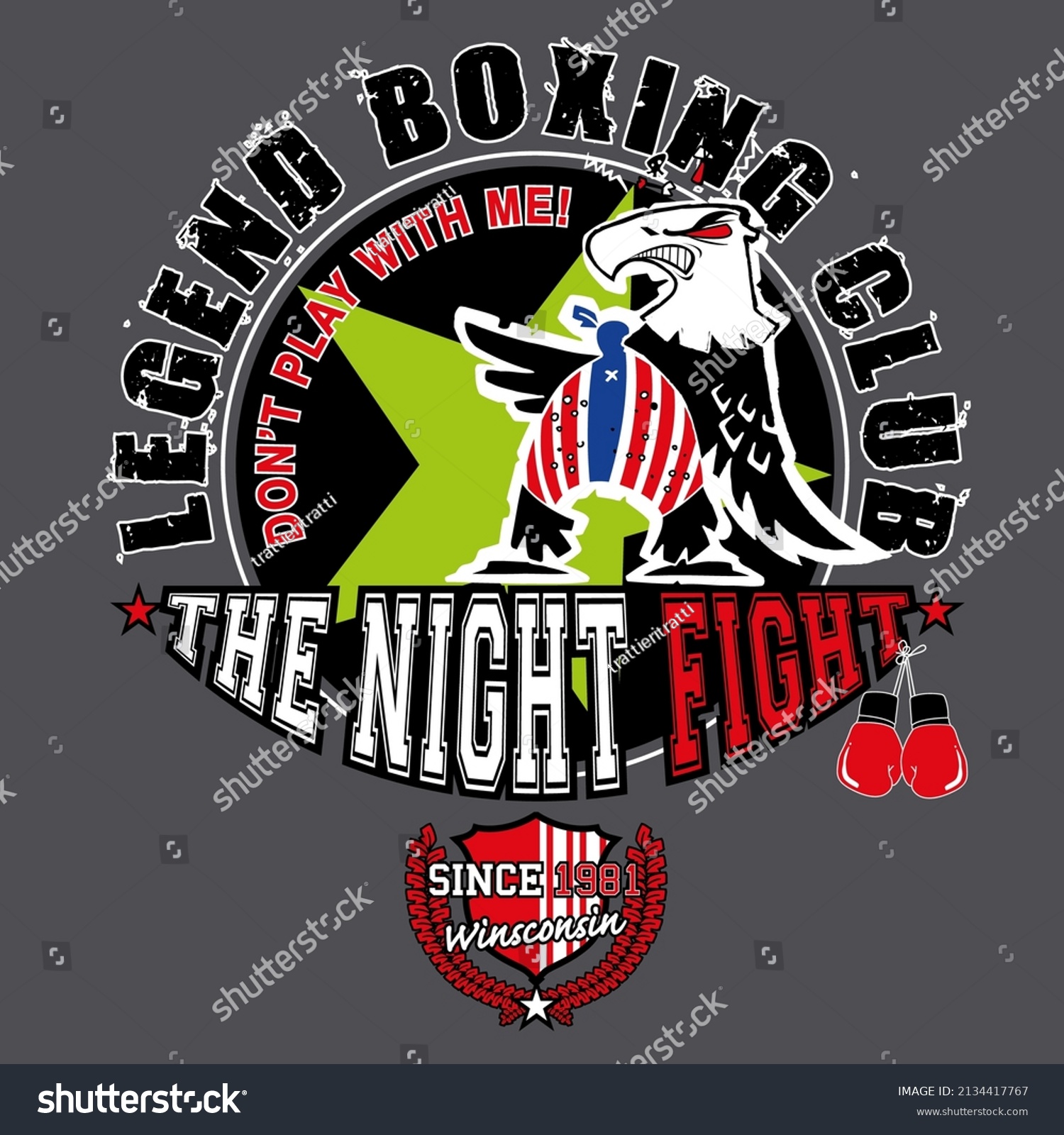 Eagle Boxing Mascot Coat Arms Star Stock Vector (Royalty Free ...