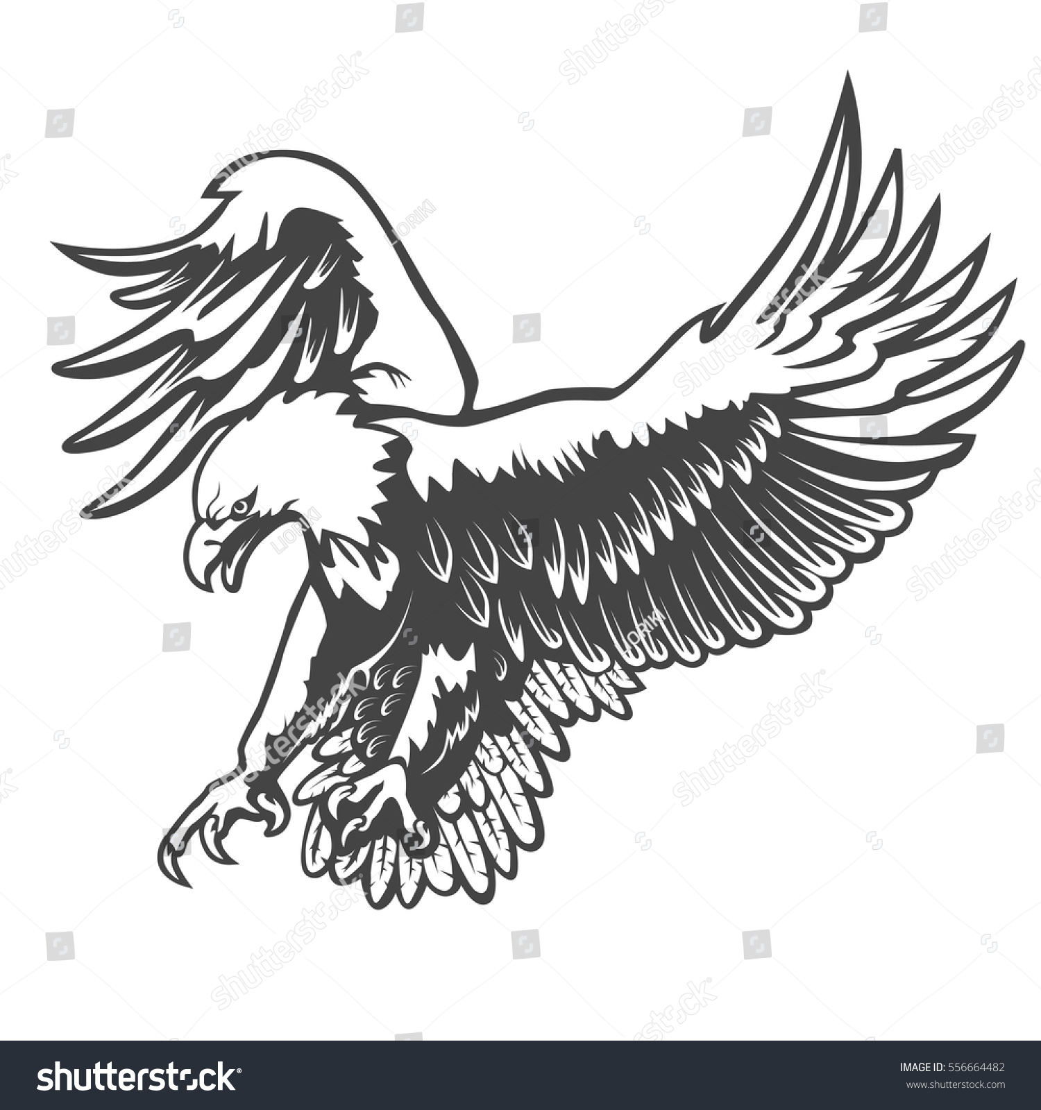 Eagle Emblem Isolated On White Vector Stock Vector (Royalty Free) 556664482
