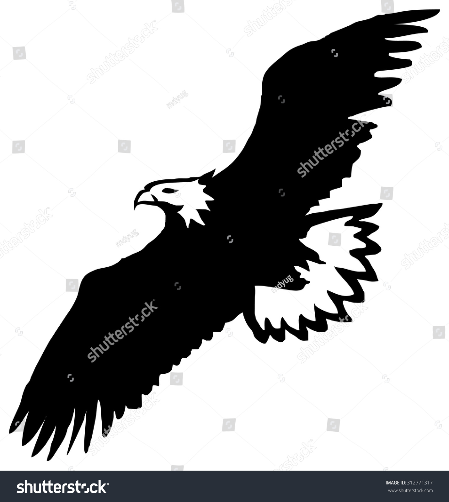 Eagle Fly Vector Design One Color Stock Vector (Royalty Free) 312771317