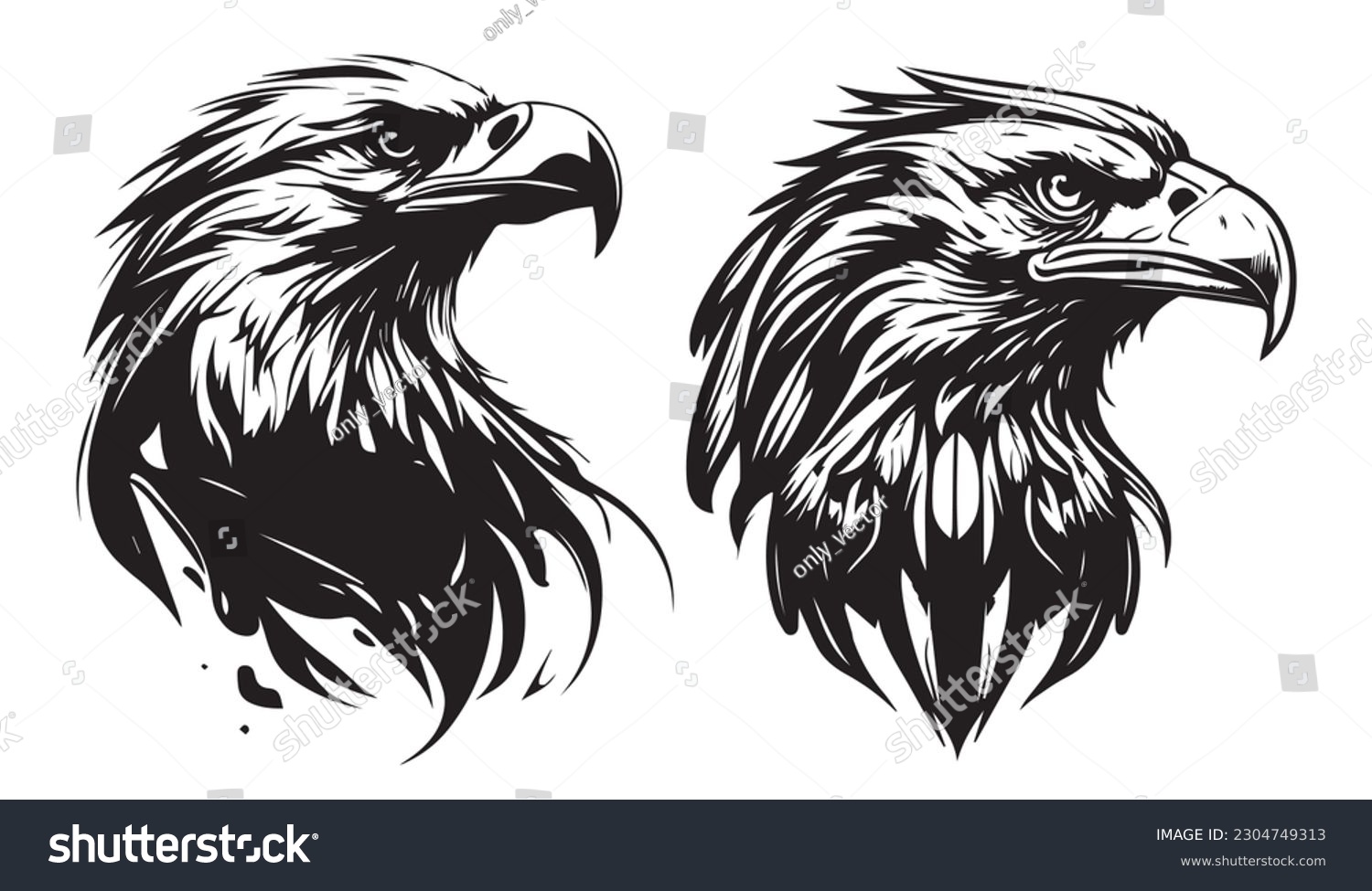 SVG of Eagle heads vector silhouette shapes illustration svg