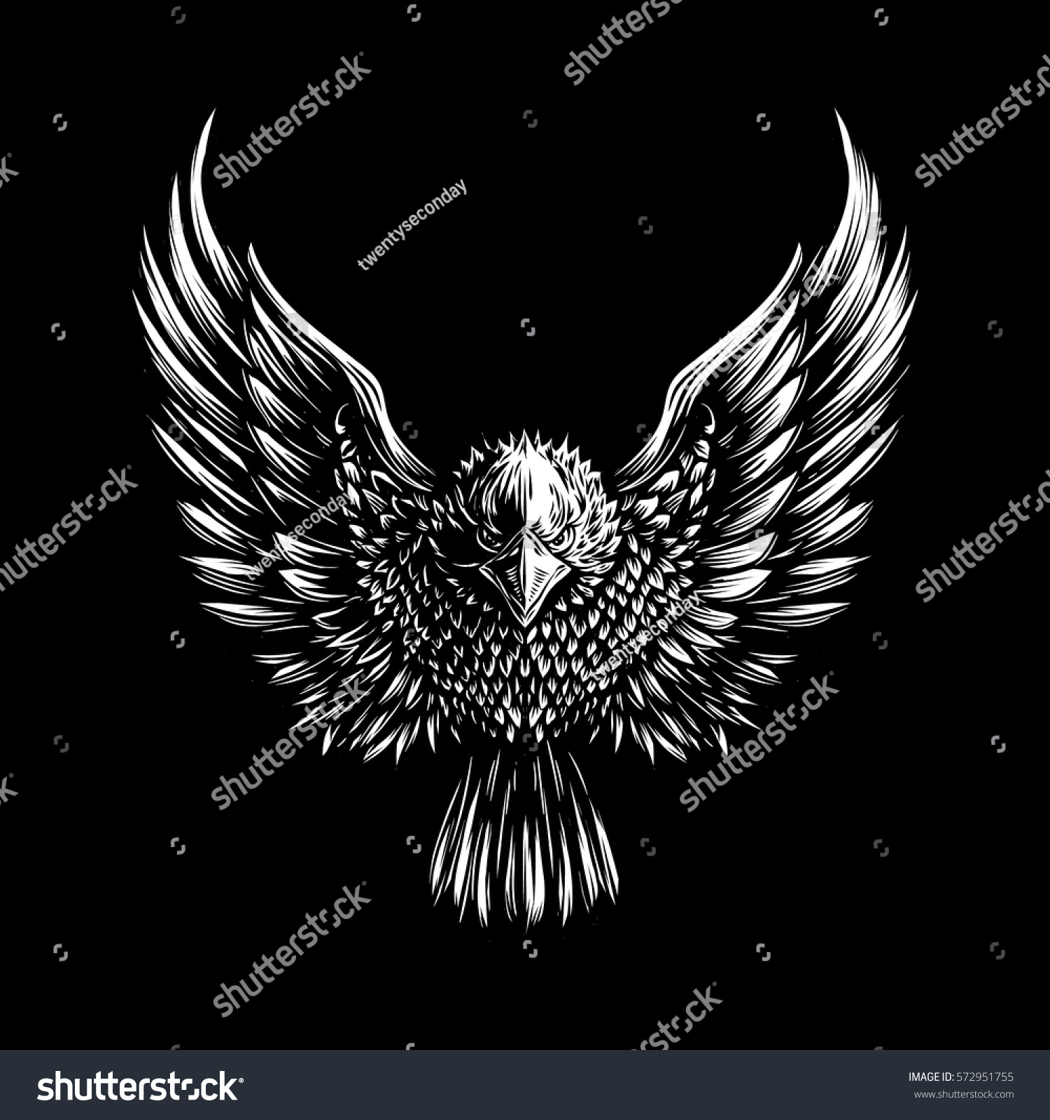 Eagle Illustration On Dark Background Stock Vector 572951755 - Shutterstock