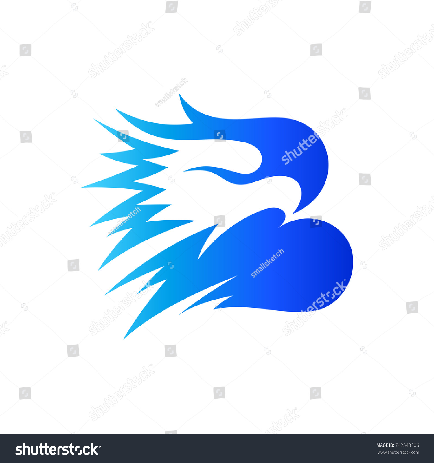 Eagle Letter B Initial Logo Template: Vector De Stock (libre De ...