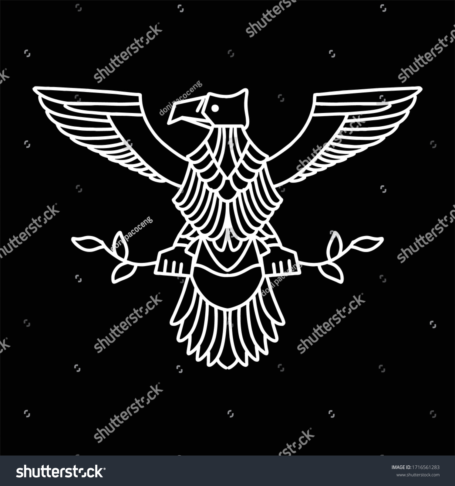 Eagle Line Art Vector Design Stock Vector (Royalty Free) 1716561283