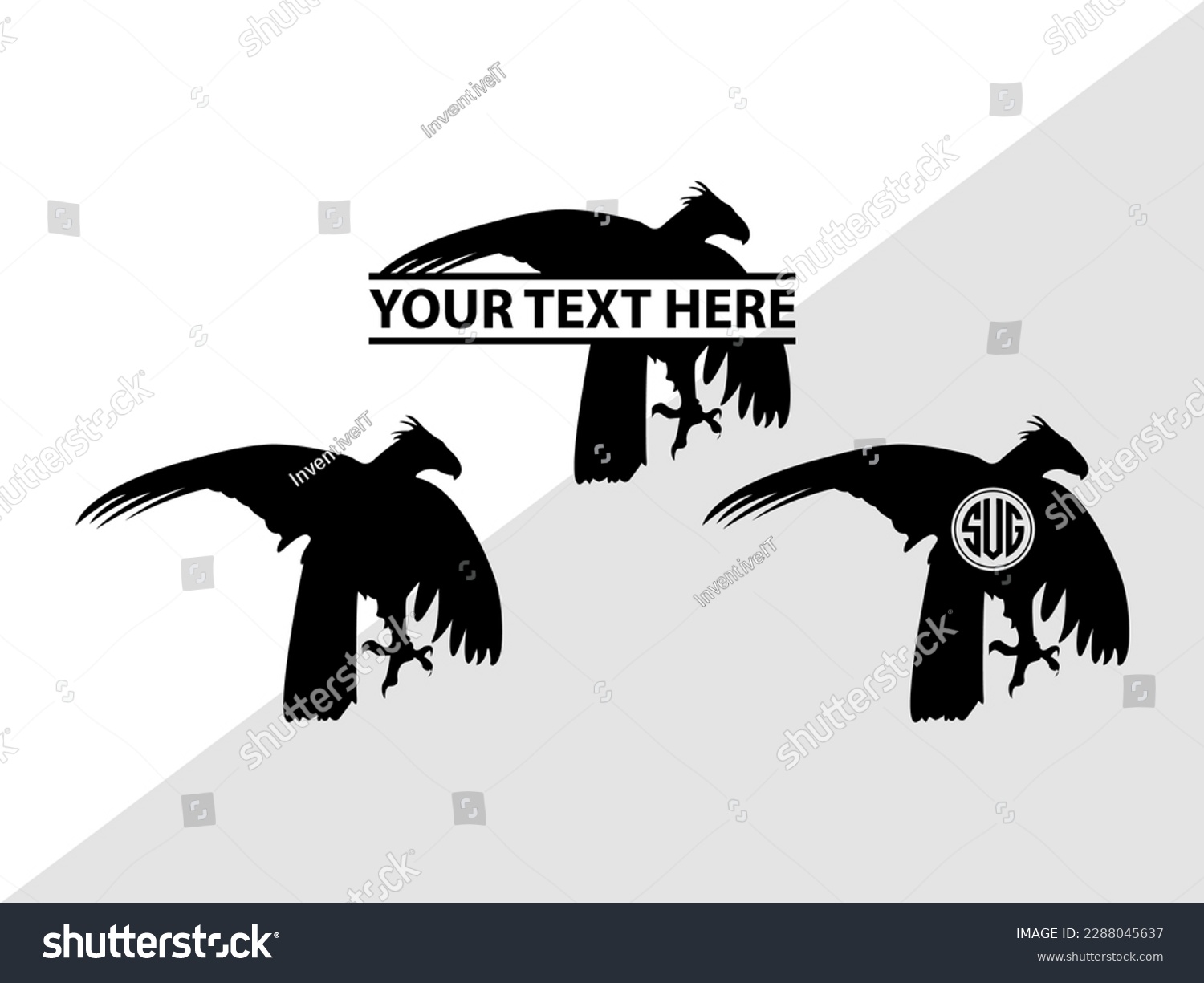 SVG of Eagle Monogram Vector Illustration Silhouette svg