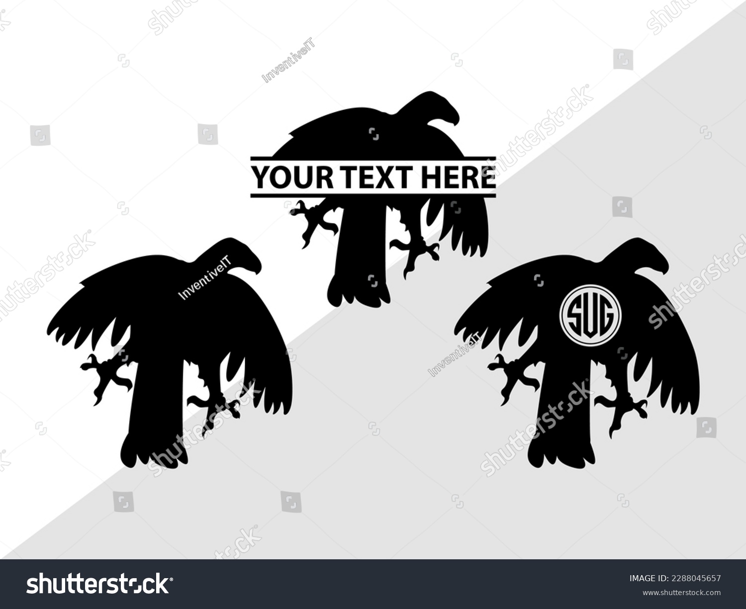 SVG of Eagle Monogram Vector Illustration Silhouette svg