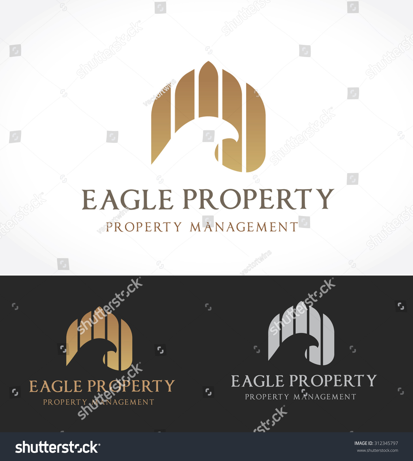 Eagle Property Real Estate Logo Template vector de stock (libre de