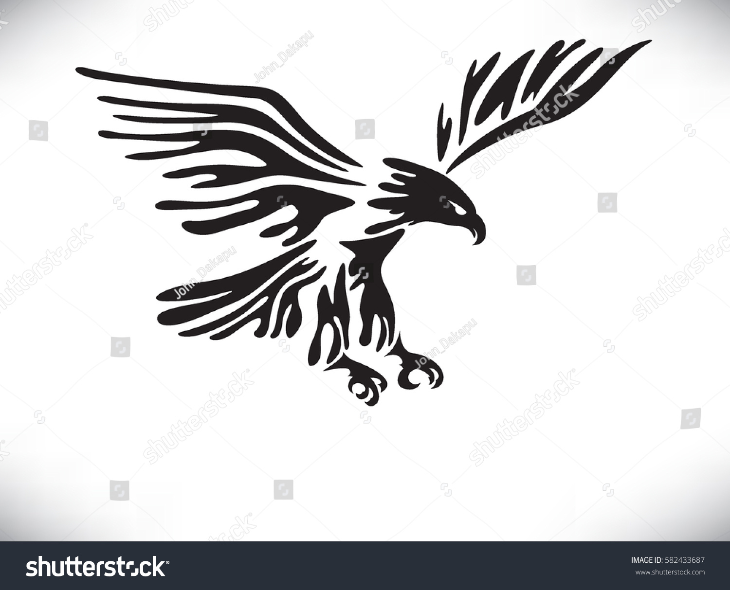 Eagle Symbol Emblem Design Attacking Eagle Stock Vector (Royalty Free ...