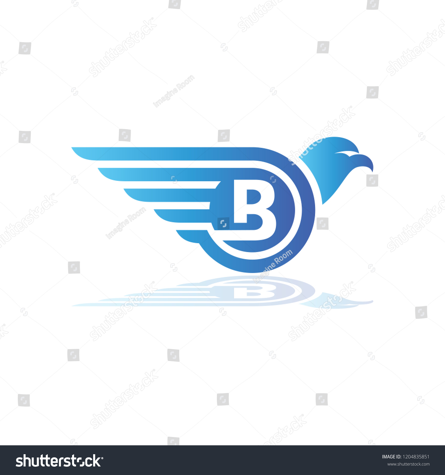 Eagle Wings Logo Initials B B Stock Vector (Royalty Free) 1204835851 ...