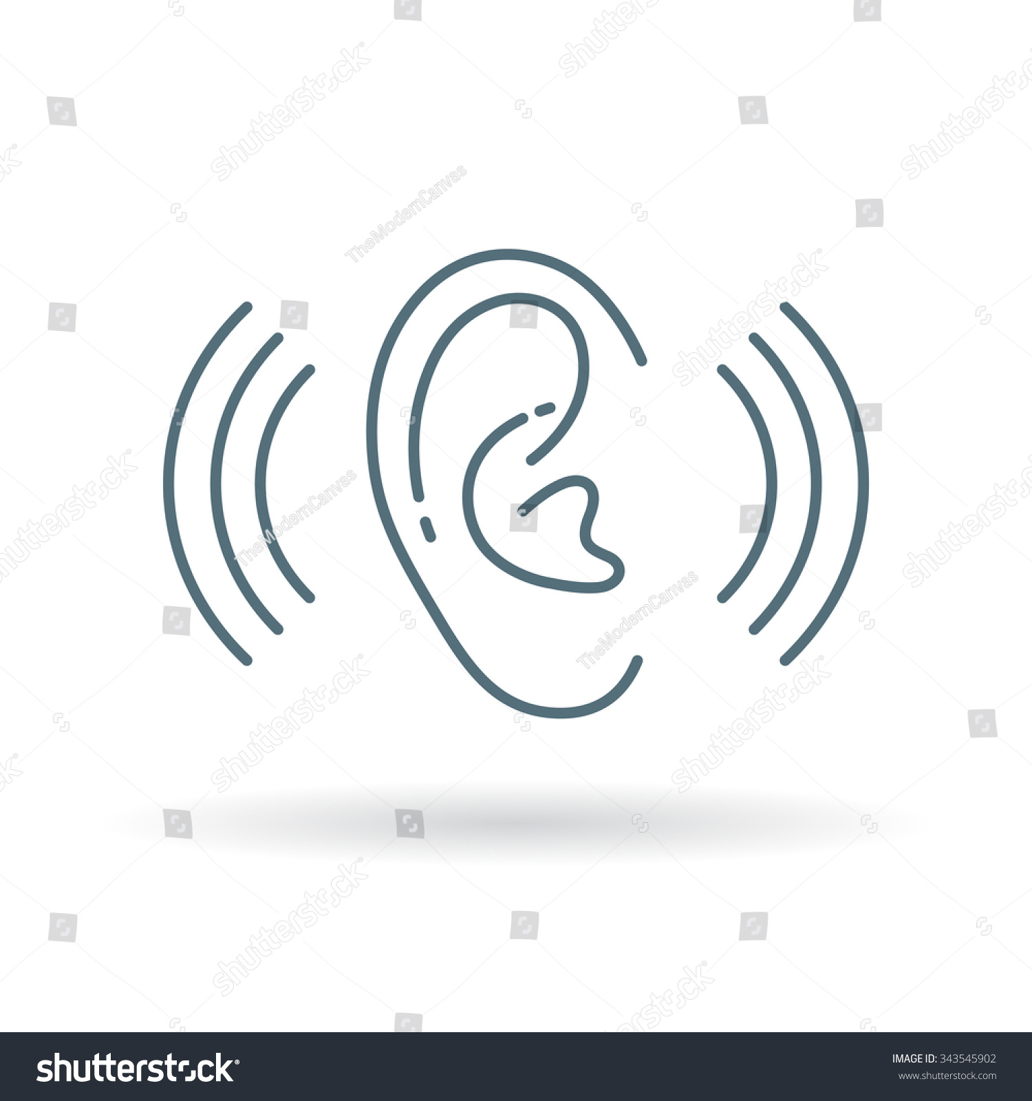 Ear Hearing Icon. Ear Hearing Sign. Ear Hearing Symbol. Thin Line Icon ...