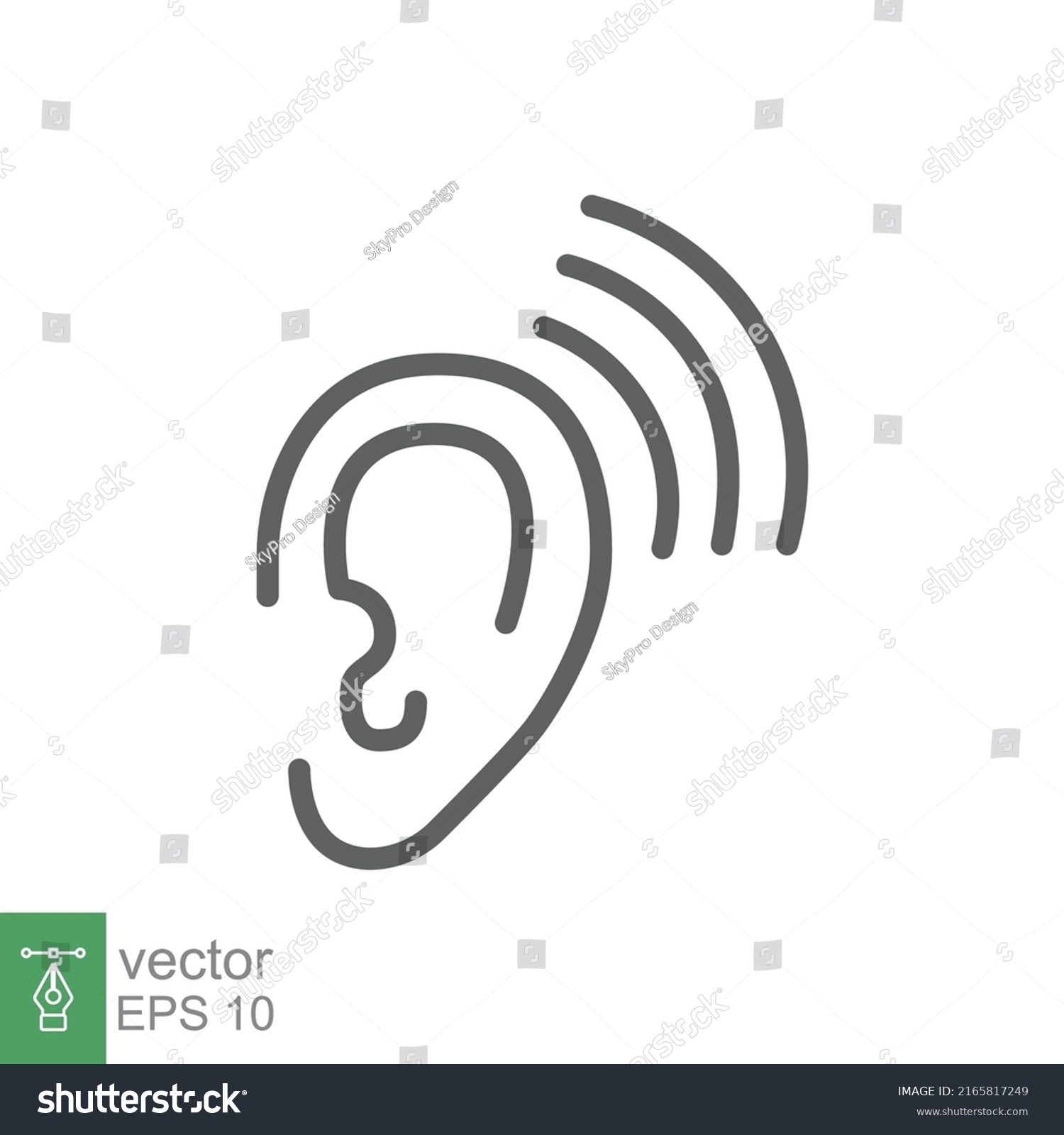 Ear Icon Simple Outline Style Hearing Stock Vector (Royalty Free ...