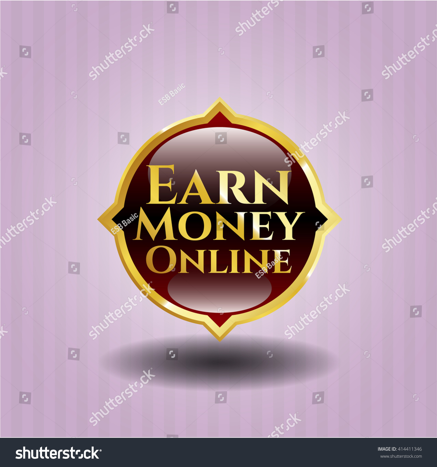 Earn Money Online Golden Badge Emblem Stock Vector (Royalty Free ...