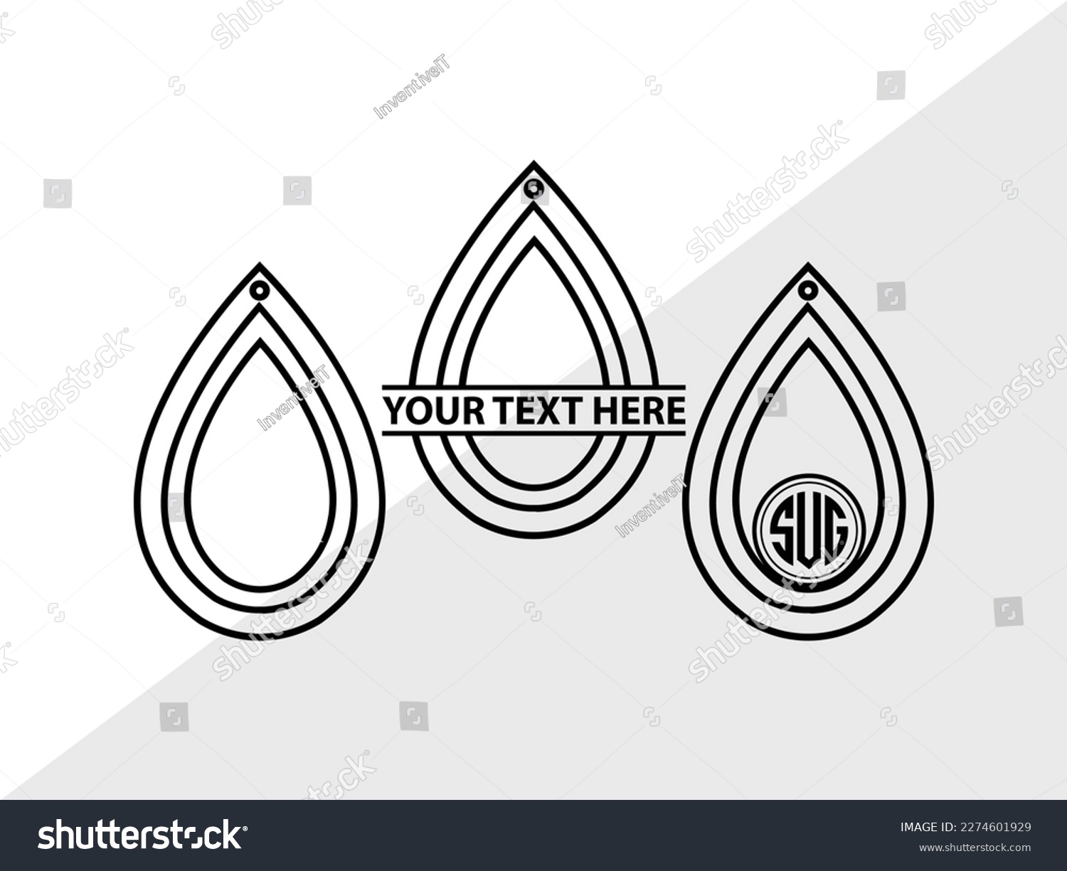 SVG of Earring SVG Monogram Vector Illustration Silhouette svg