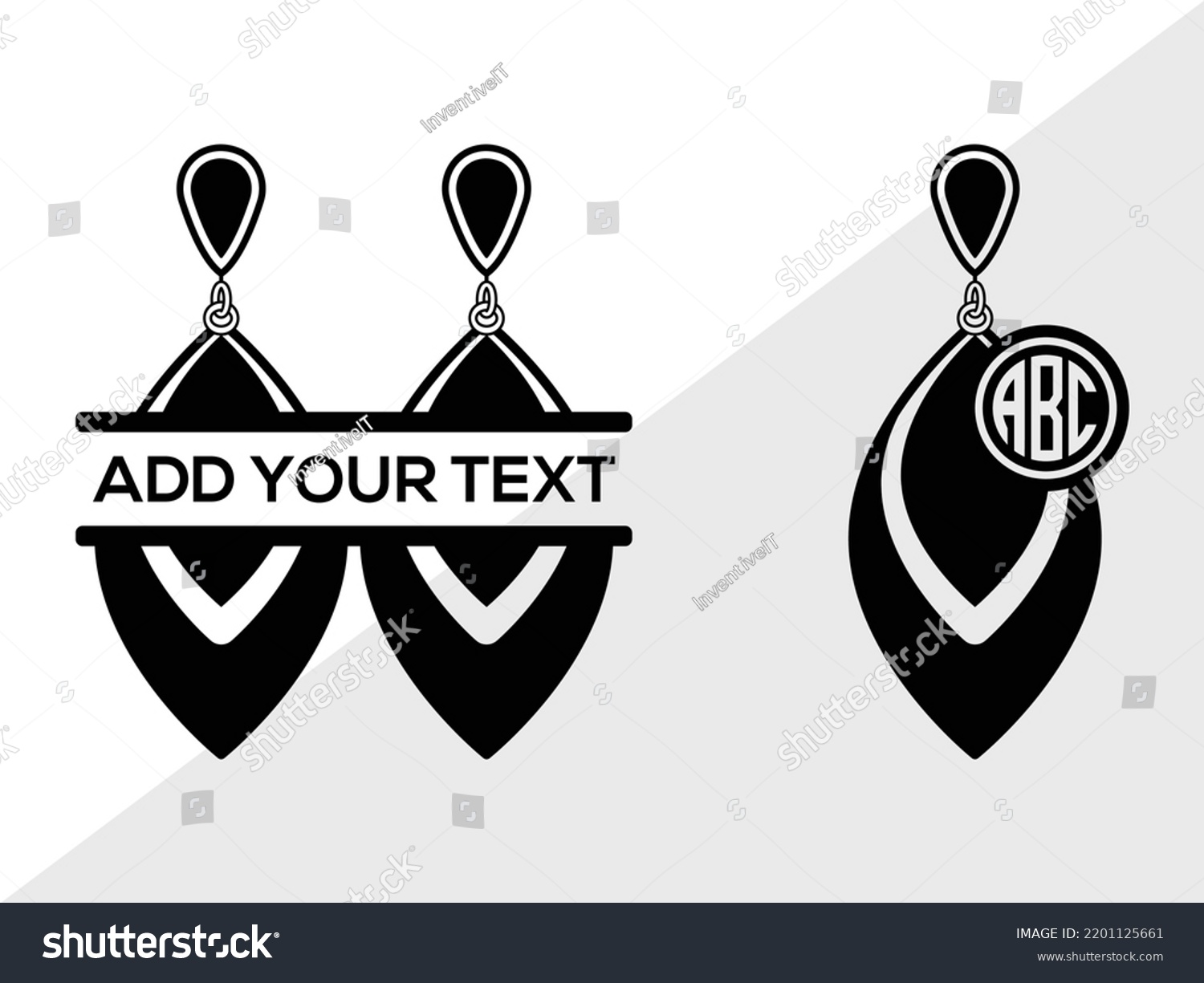 SVG of Earrings Monogram SVG Printable Vector Illustration svg