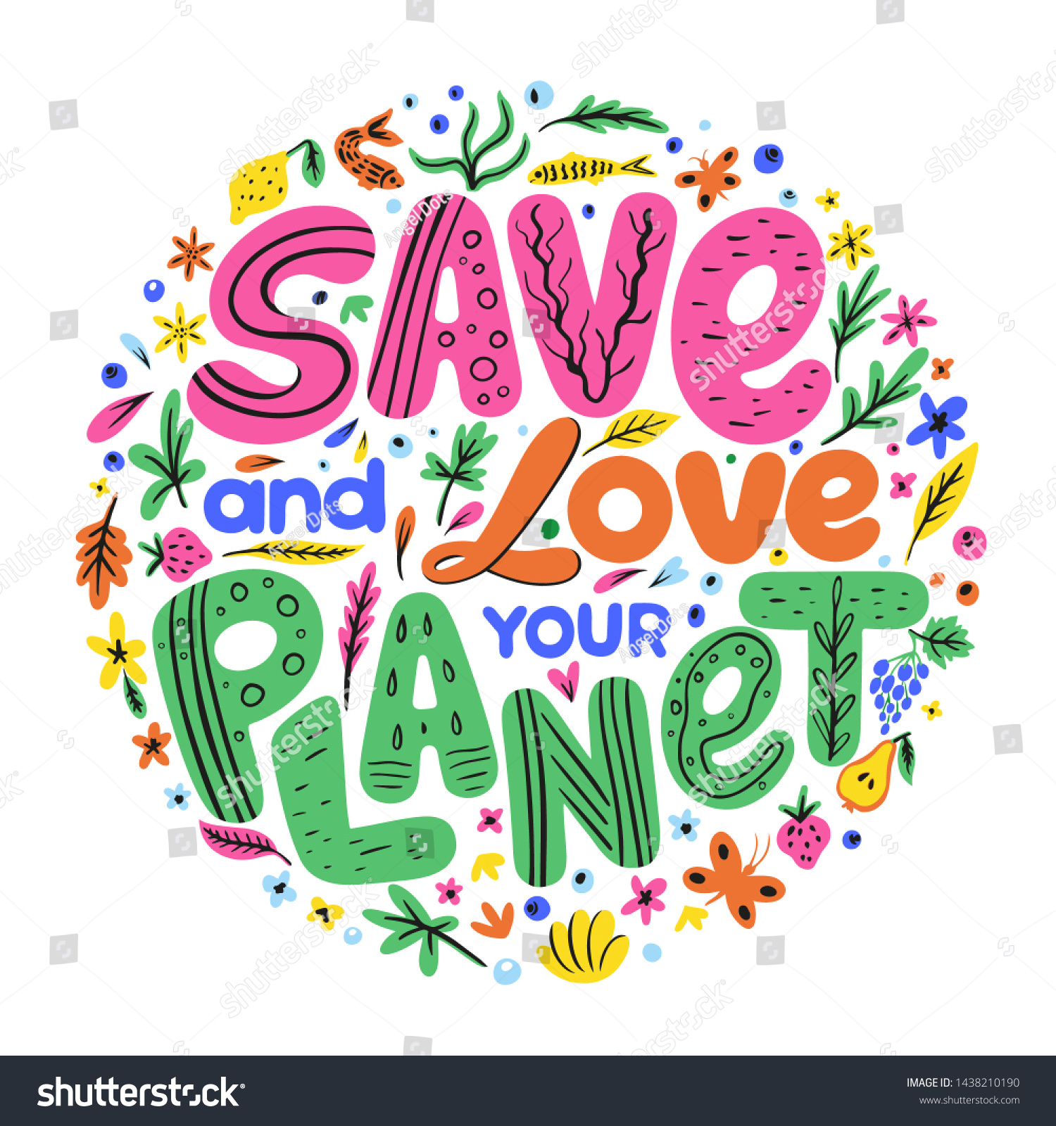 Earth Day Advertising Agitating Posters Hand Stock Vector Royalty Free