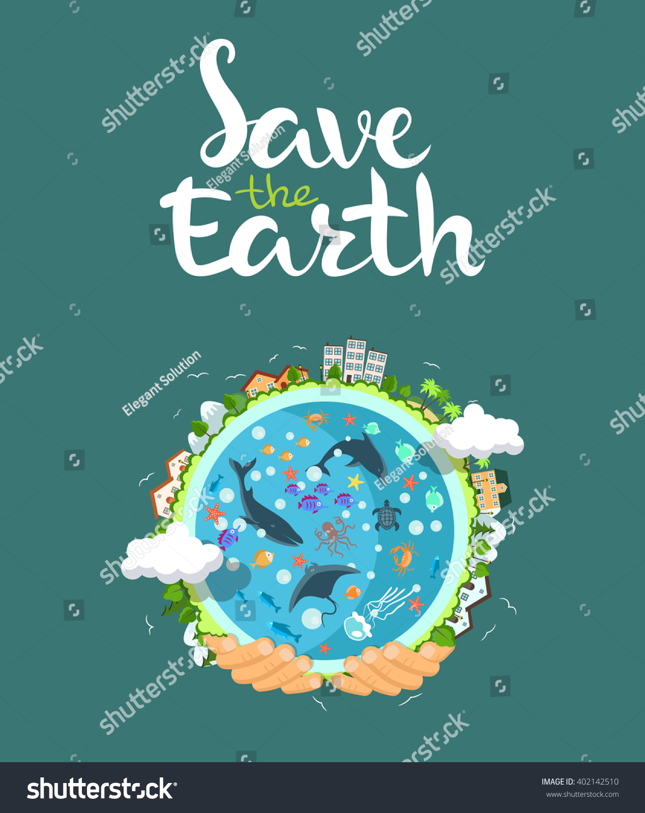 Earth Day Concept Human Hands Holding Vector De Stock Libre De