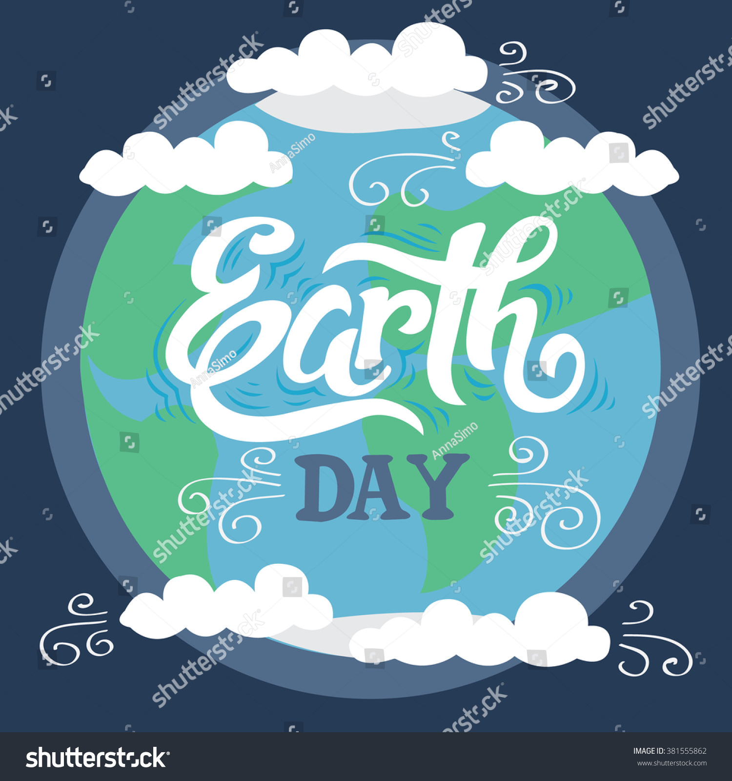 Earth Day Cute Poster Lettering Made Stock Vector Royalty Free