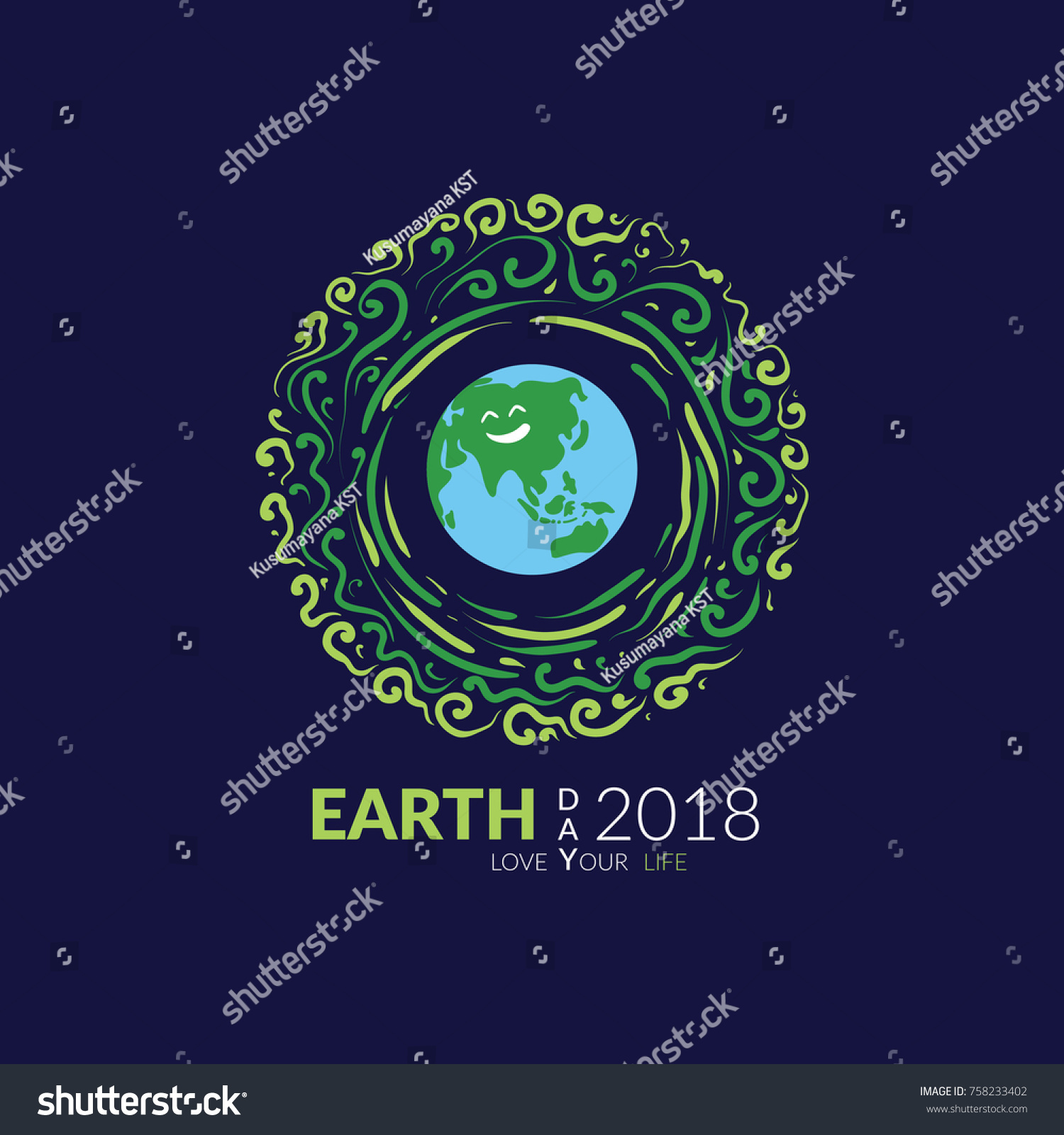 Earth Day Happy Life Save Your Stock Vector Royalty Free 758233402