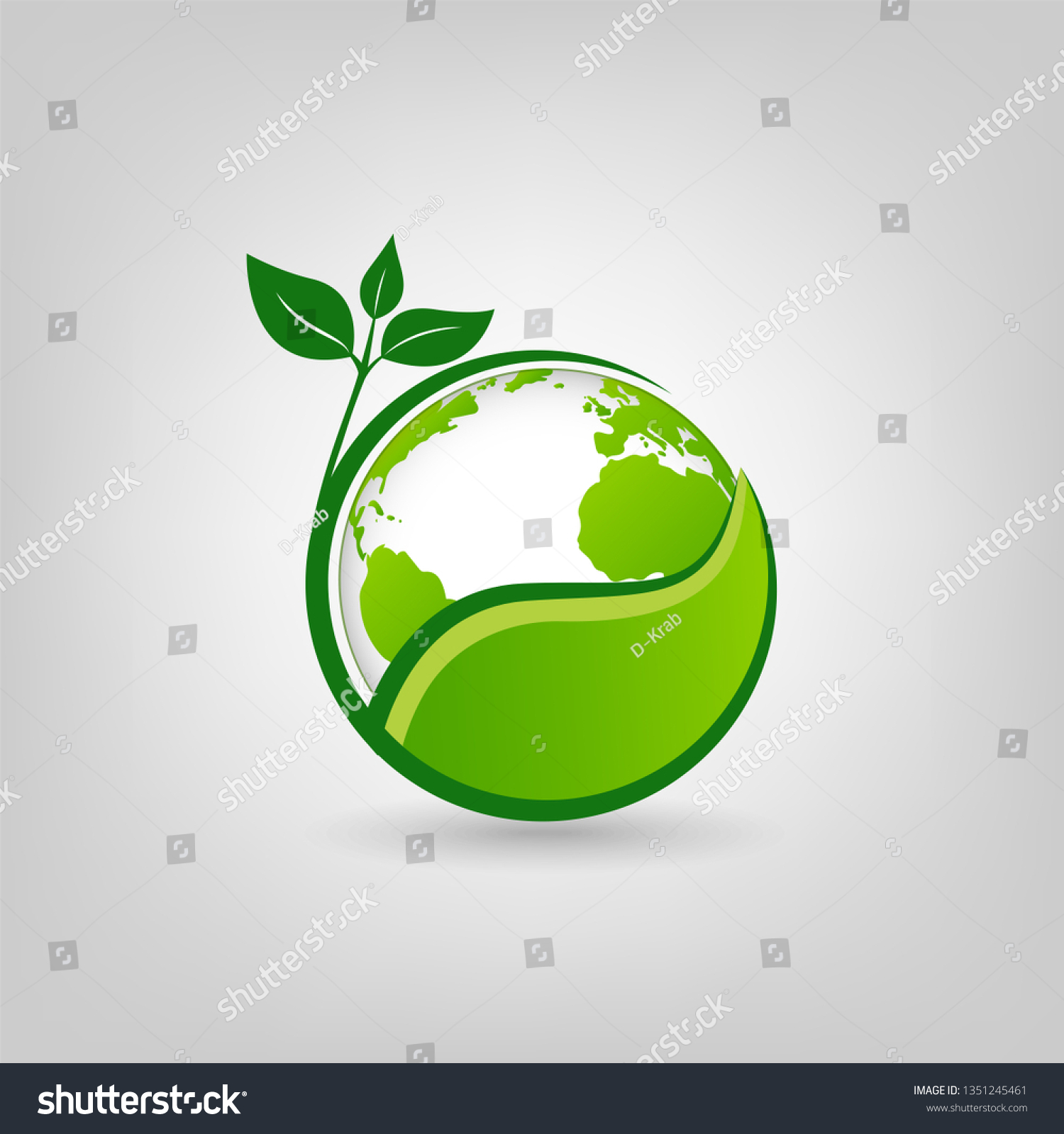 Earth Day Logo Environment Ecology Friendly Stock Vector Royalty