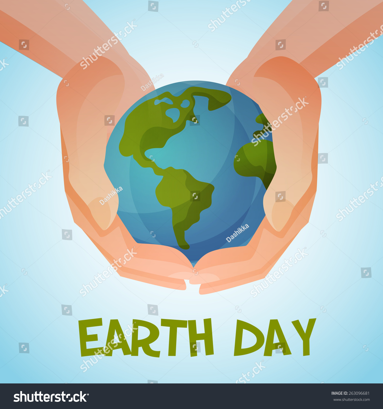 Earth Day Planet Our Hands Vector Stock Vector Royalty Free