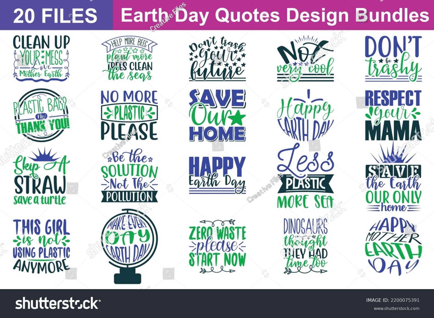 SVG of Earth Day Quotes svg Bundle. Quotes about Earth Day, Bathroom cut files Bundle of 20 svg eps Files for Cutting Machines Cameo Cricut, Earth Day Quotes svg